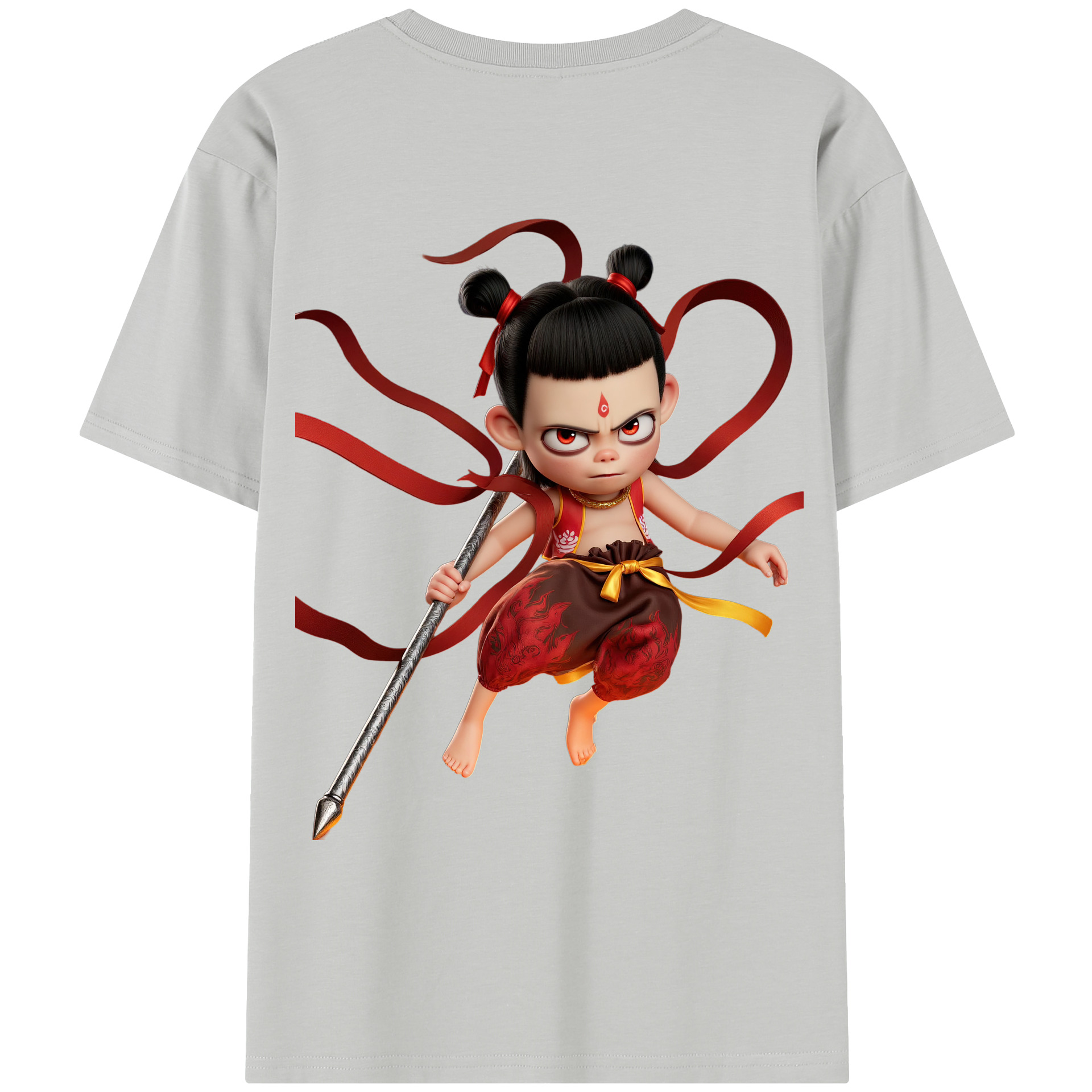 （画像用） Ne Zha 2 ナタ 魔童の大暴れ レディース半袖Tシャツ(バックプリント)