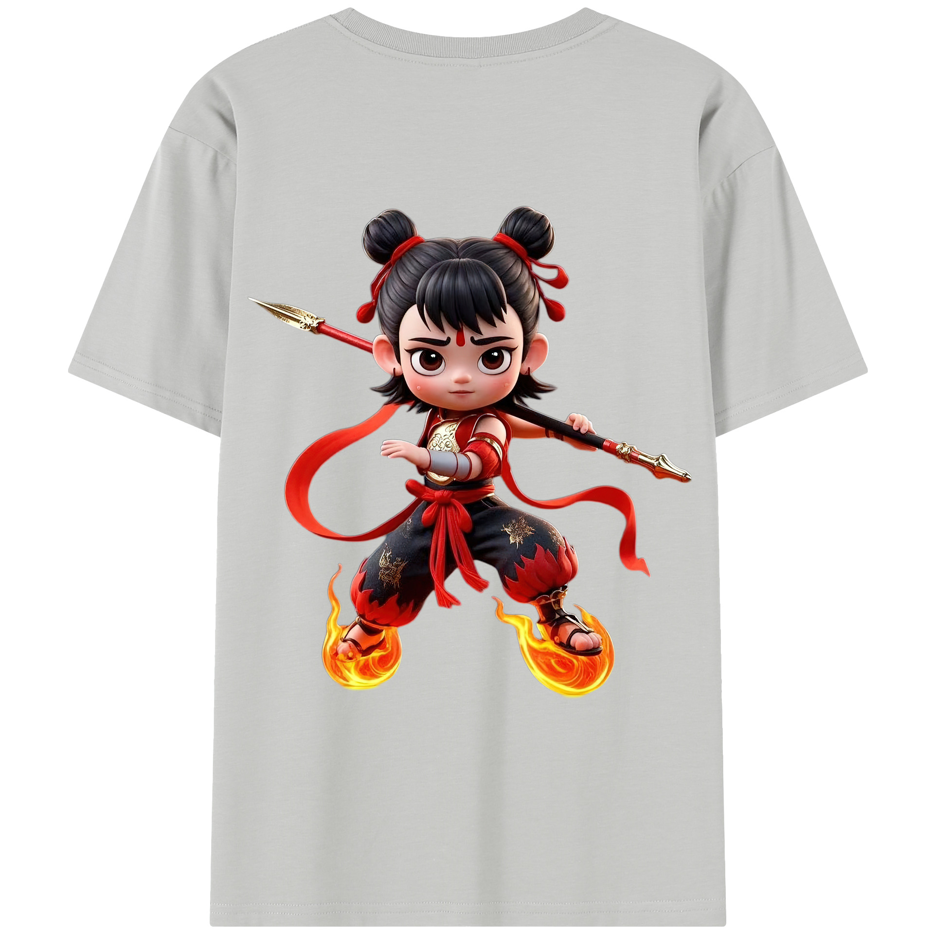 （画像用） Ne Zha 2 ナタ 魔童の大暴れ レディース半袖Tシャツ(バックプリント)