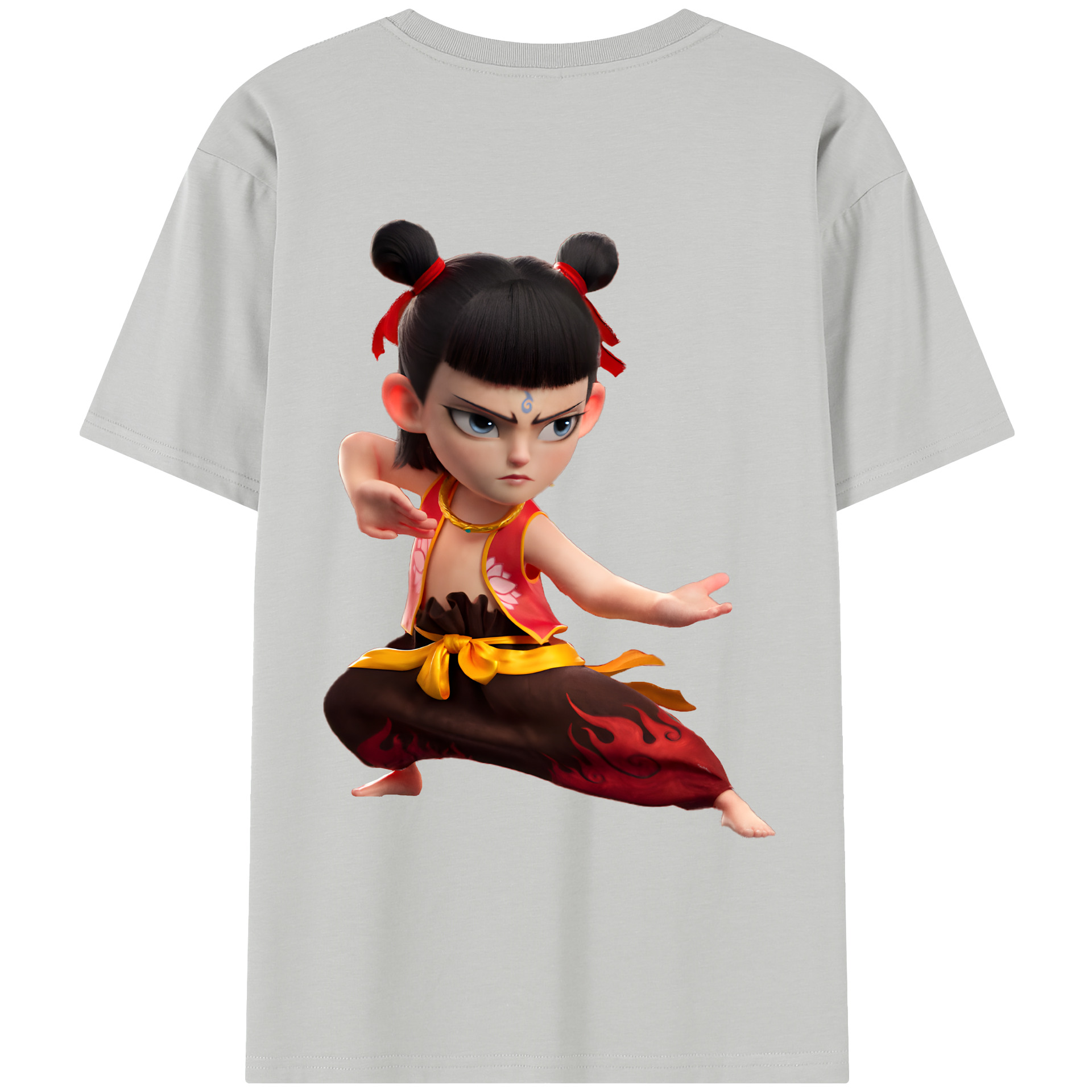 （画像用） Ne Zha 2 ナタ 魔童の大暴れ レディース半袖Tシャツ(バックプリント)