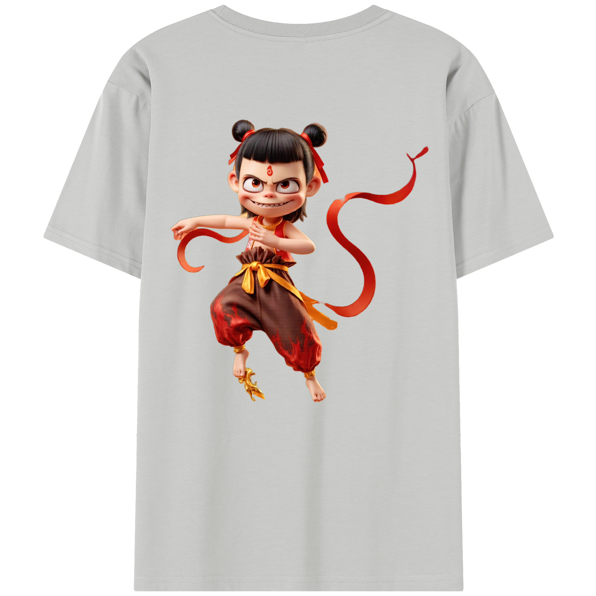 （画像用） Ne Zha 2 ナタ 魔童の大暴れ レディース半袖Tシャツ(バックプリント)