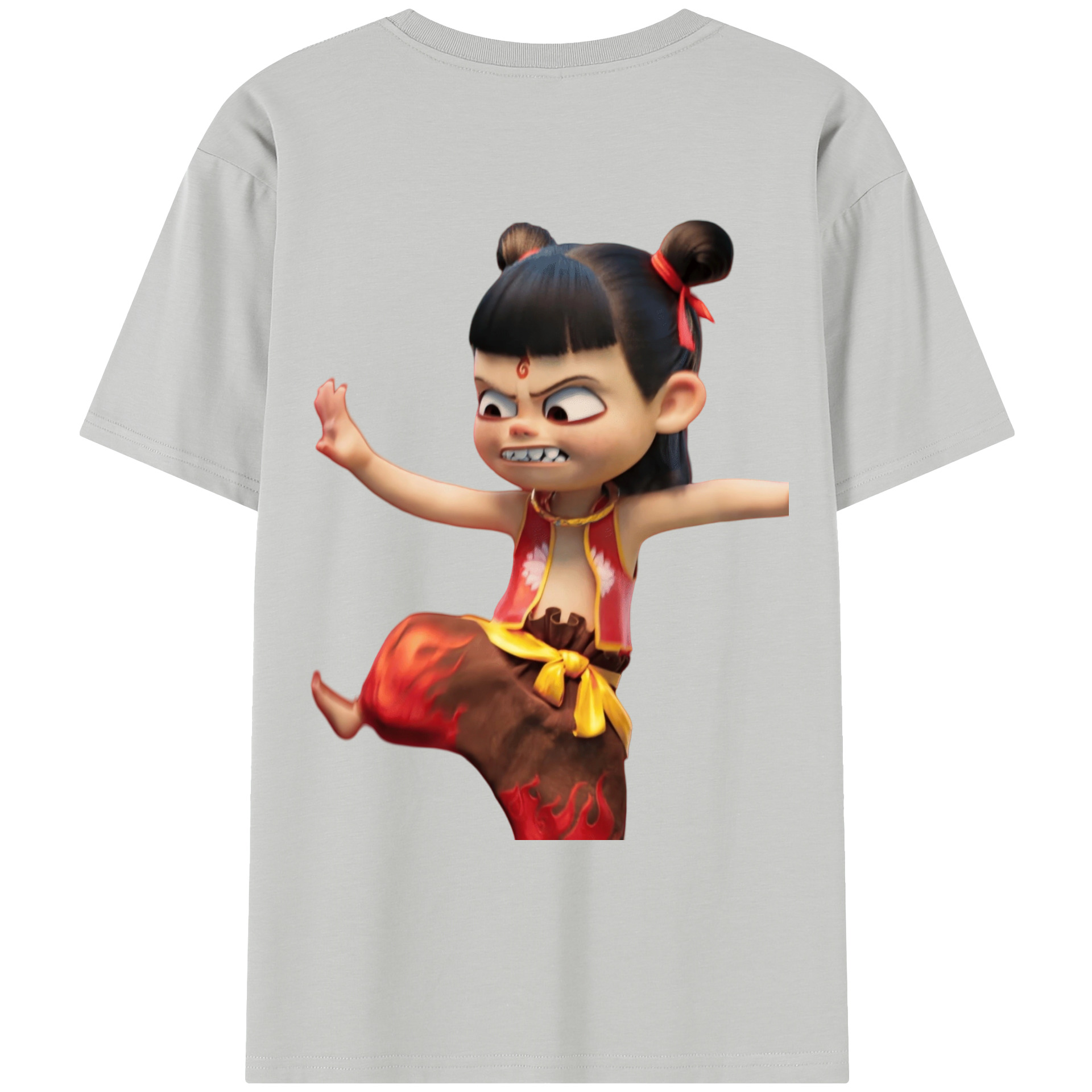 （画像用） Ne Zha 2 ナタ 魔童の大暴れ レディース半袖Tシャツ(バックプリント)