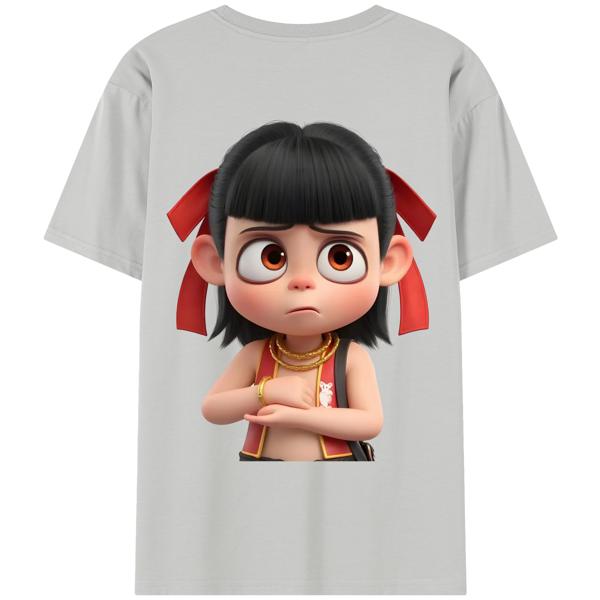（画像用） Ne Zha 2 ナタ 魔童の大暴れ レディース半袖Tシャツ(バックプリント)