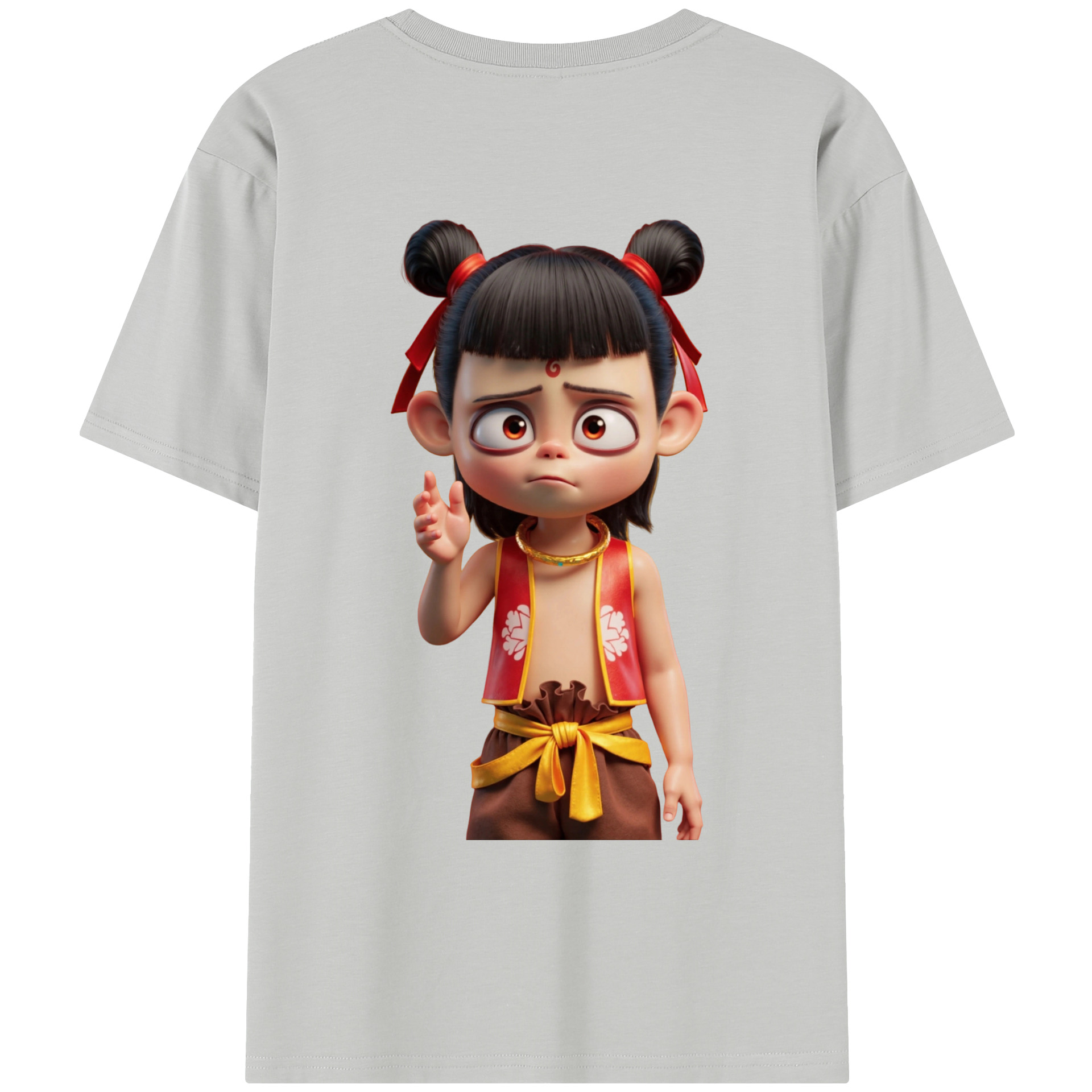 （画像用） Ne Zha 2 ナタ 魔童の大暴れ レディース半袖Tシャツ(バックプリント)