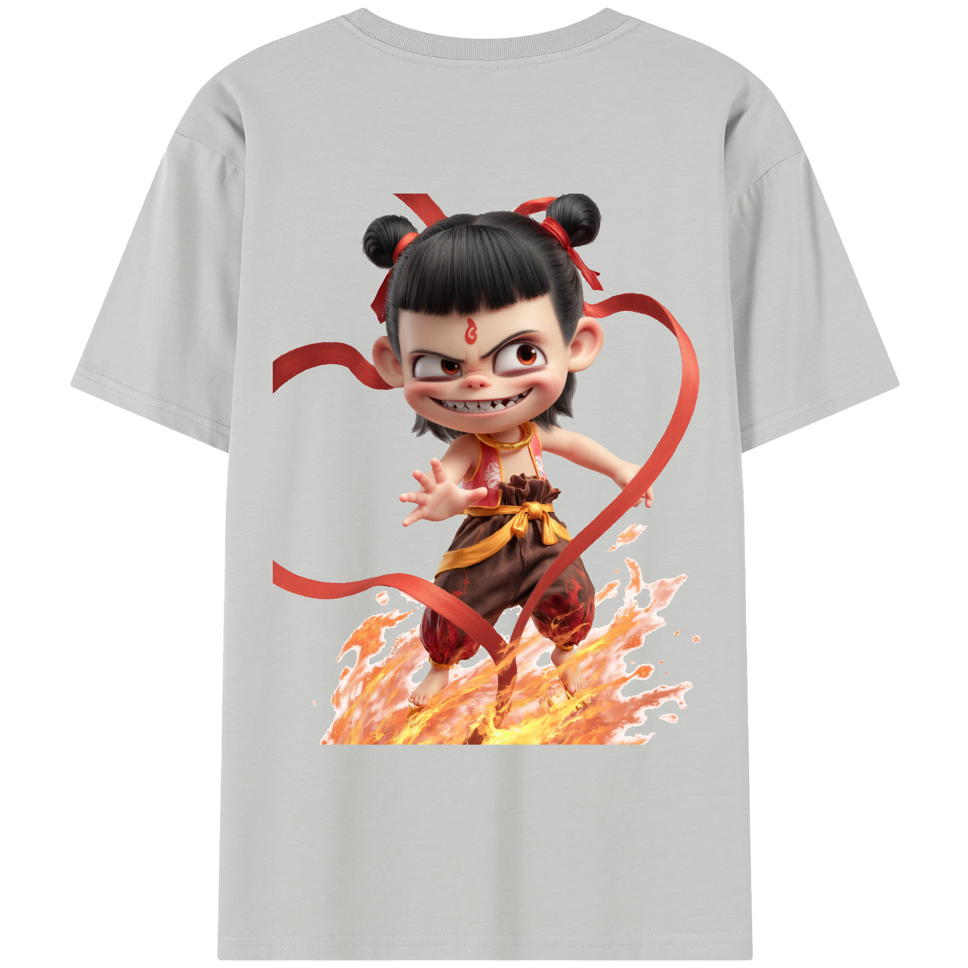 （画像用） Ne Zha 2 ナタ 魔童の大暴れ レディース半袖Tシャツ(バックプリント)
