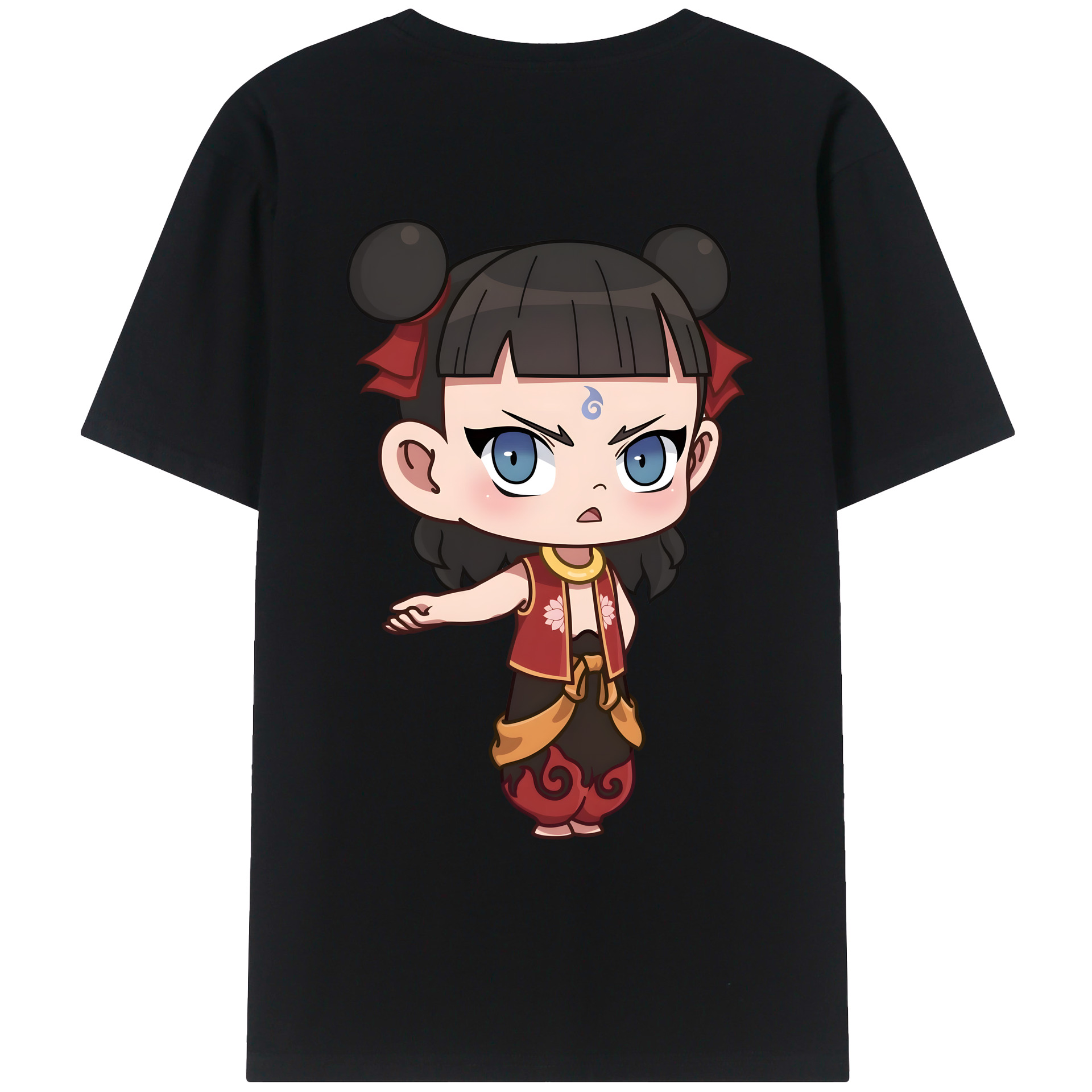 （画像用） Ne Zha 2 ナタ 魔童の大暴れ レディース半袖Tシャツ(バックプリント)