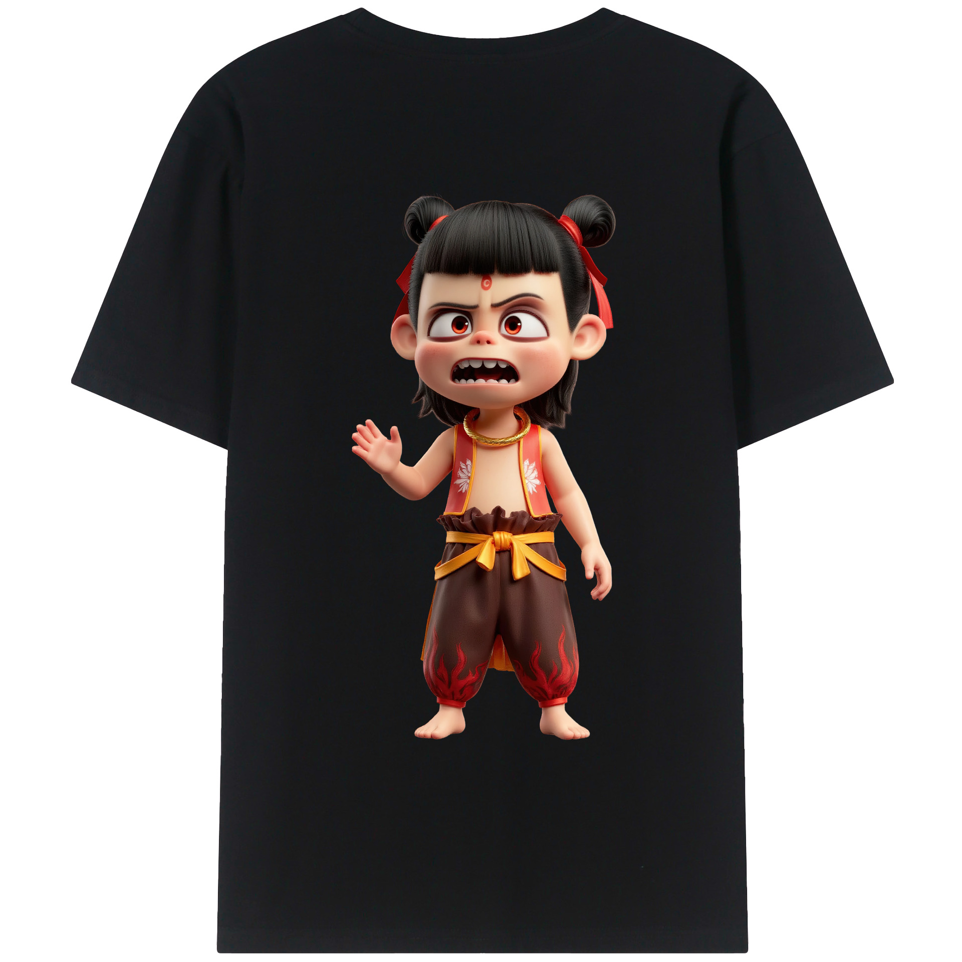 （画像用） Ne Zha 2 ナタ 魔童の大暴れ レディース半袖Tシャツ(バックプリント)