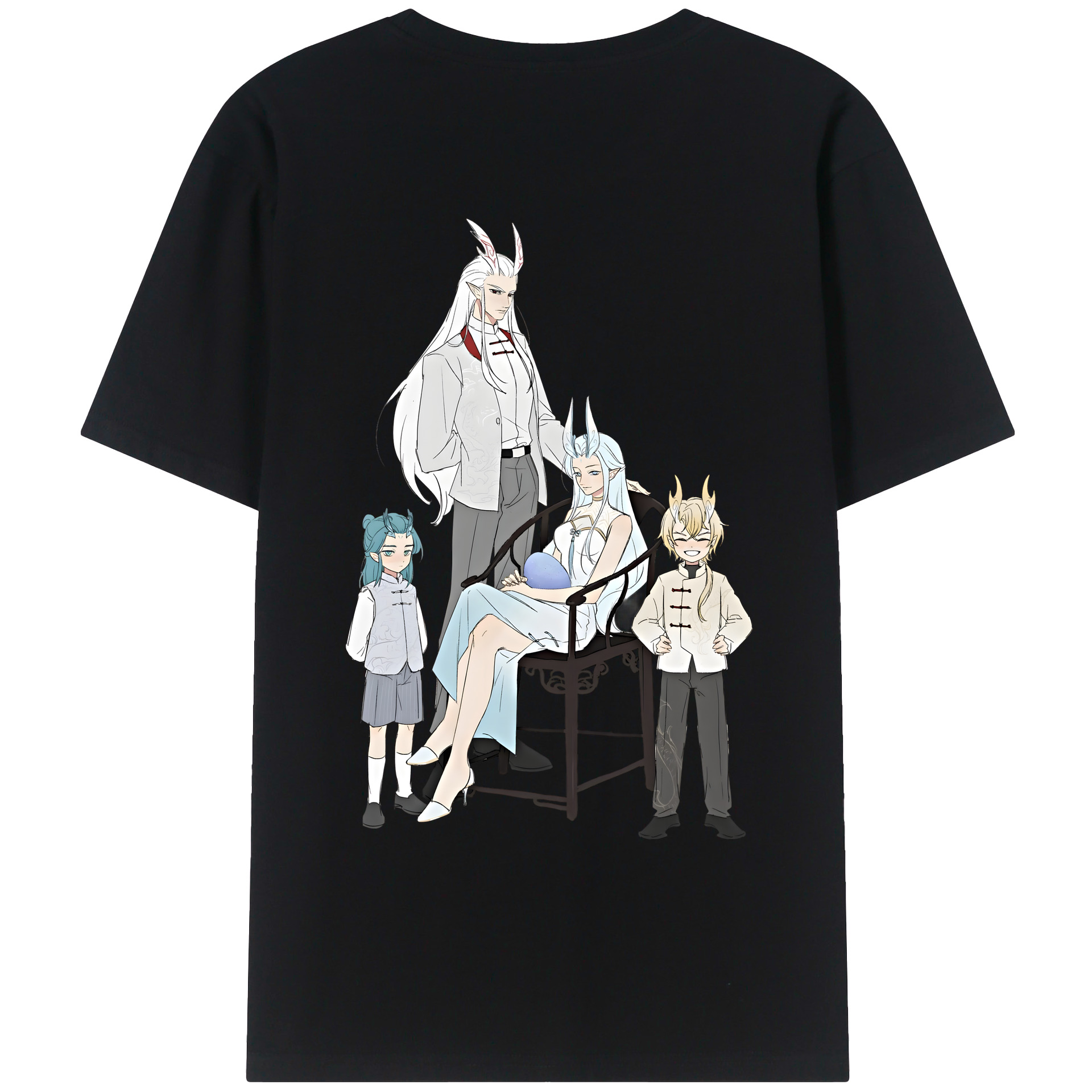 （画像用） Ne Zha 2 ナタ 魔童の大暴れ レディース半袖Tシャツ(バックプリント)