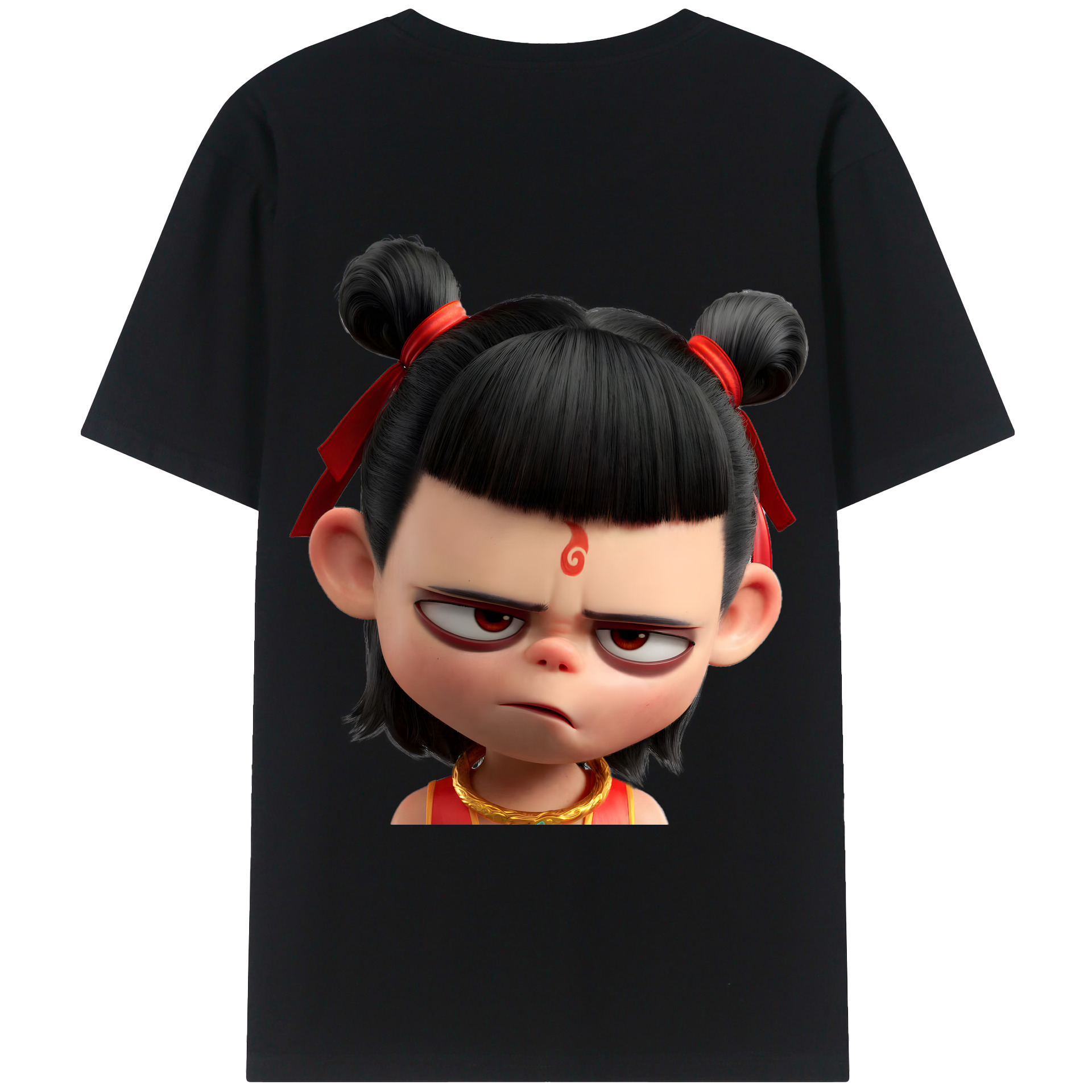 （画像用） Ne Zha 2 ナタ 魔童の大暴れ レディース半袖Tシャツ(バックプリント)