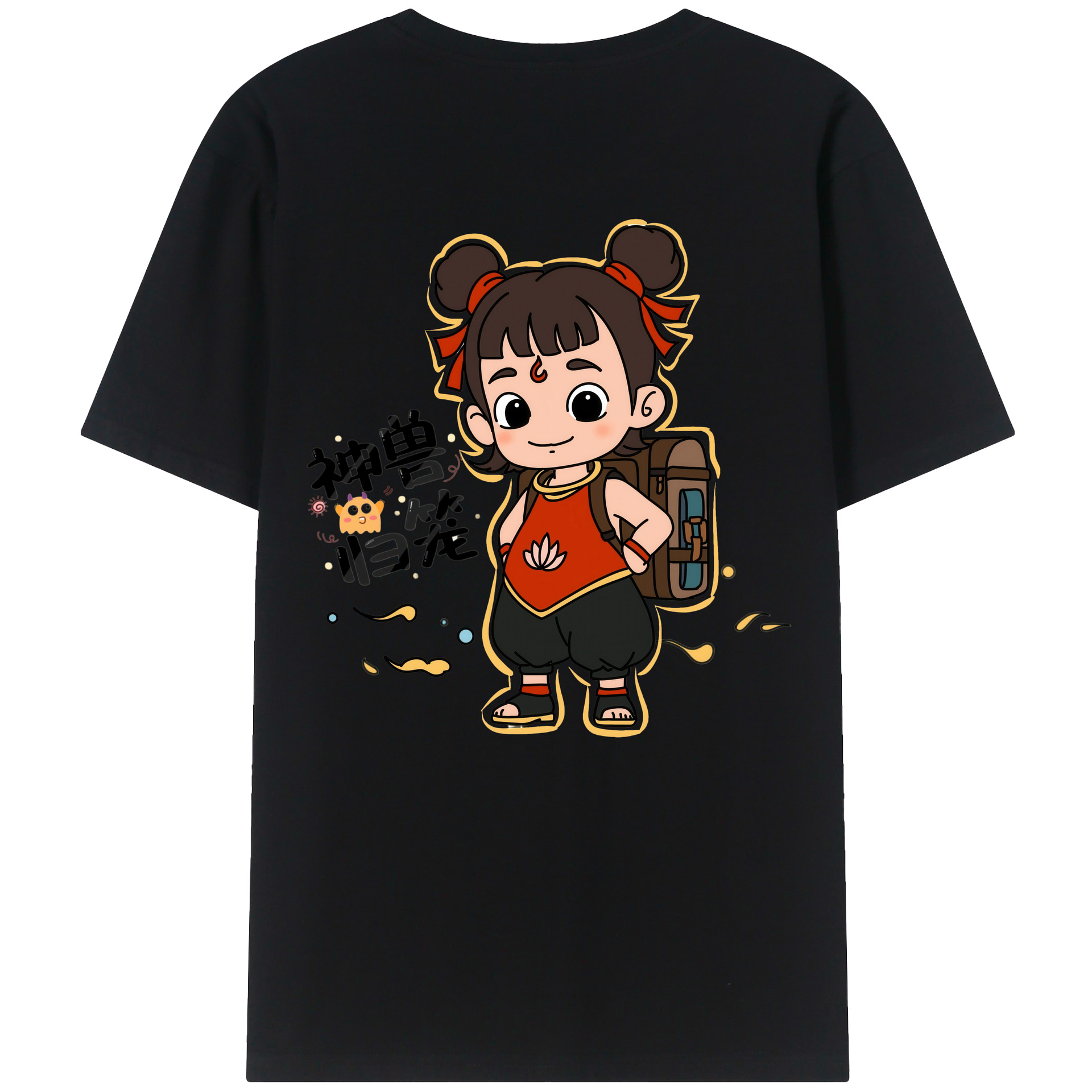（画像用） Ne Zha 2 ナタ 魔童の大暴れ レディース半袖Tシャツ(バックプリント)