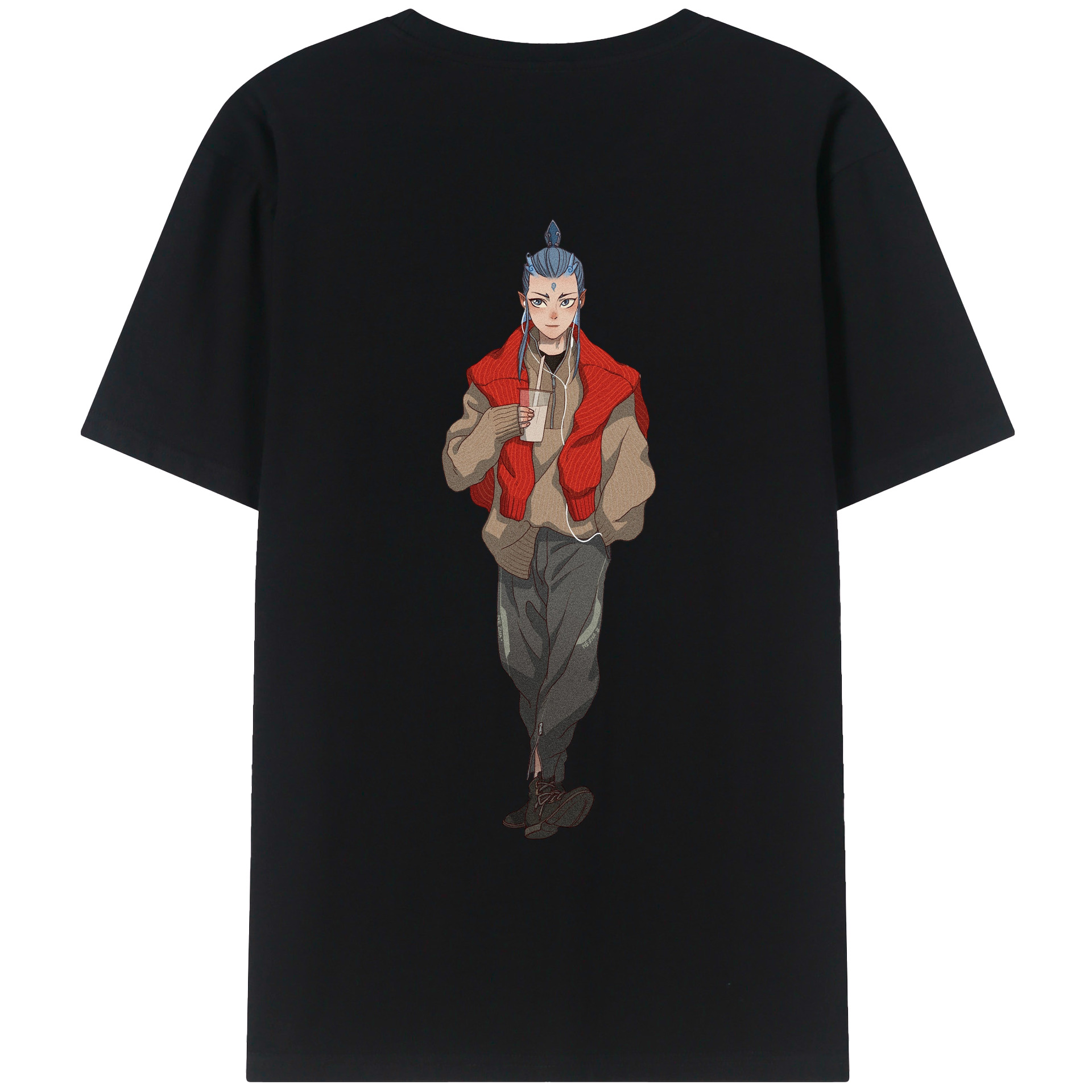 （画像用） Ne Zha 2 ナタ 魔童の大暴れ レディース半袖Tシャツ(バックプリント)
