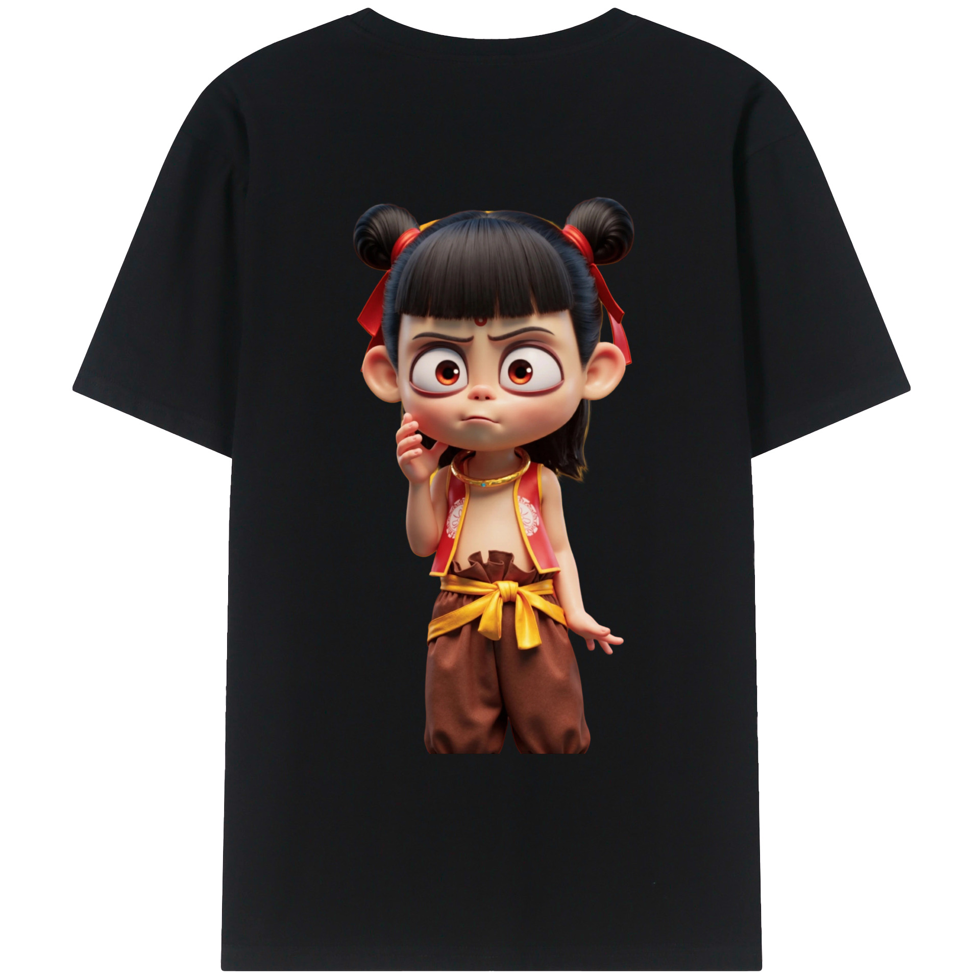（画像用） Ne Zha 2 ナタ 魔童の大暴れ レディース半袖Tシャツ(バックプリント)