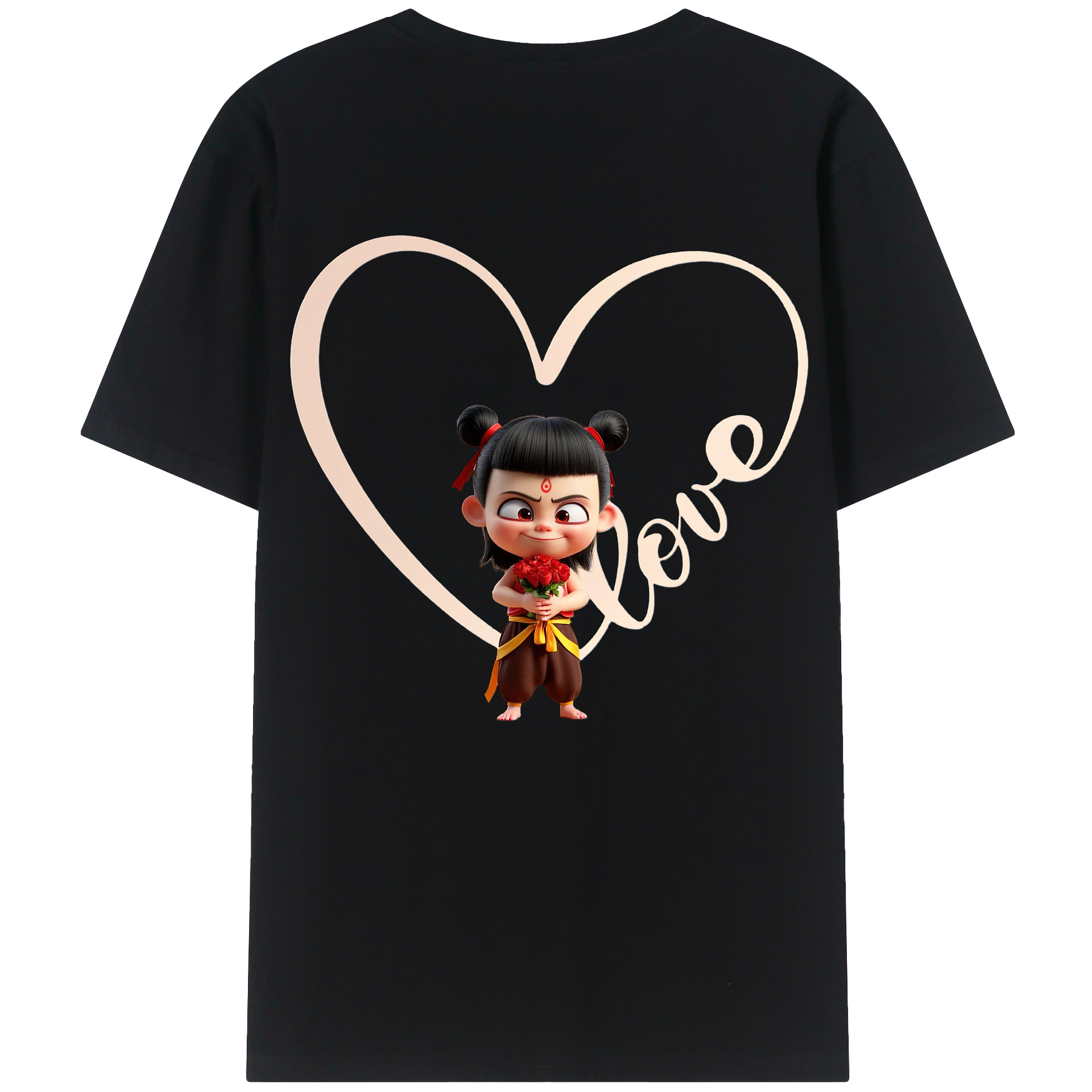 （画像用） Ne Zha 2 ナタ 魔童の大暴れ レディース半袖Tシャツ(バックプリント)