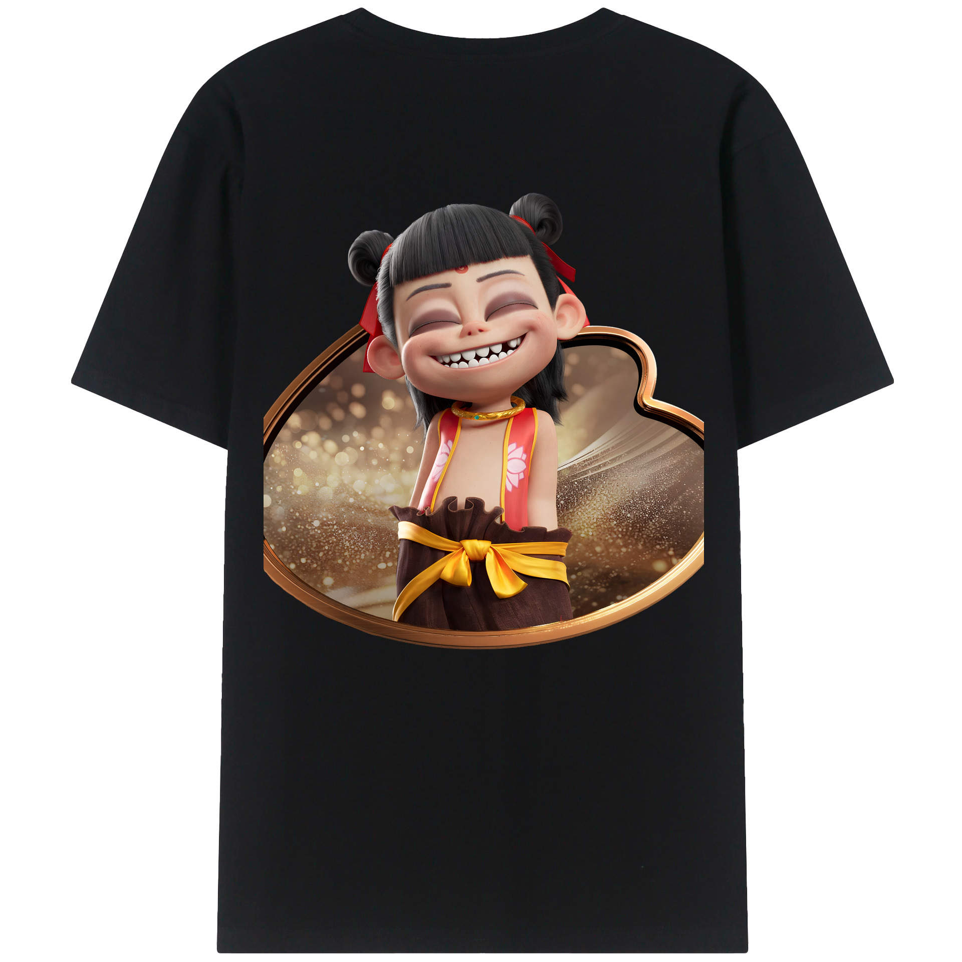 （画像用） Ne Zha 2 ナタ 魔童の大暴れ レディース半袖Tシャツ(バックプリント)