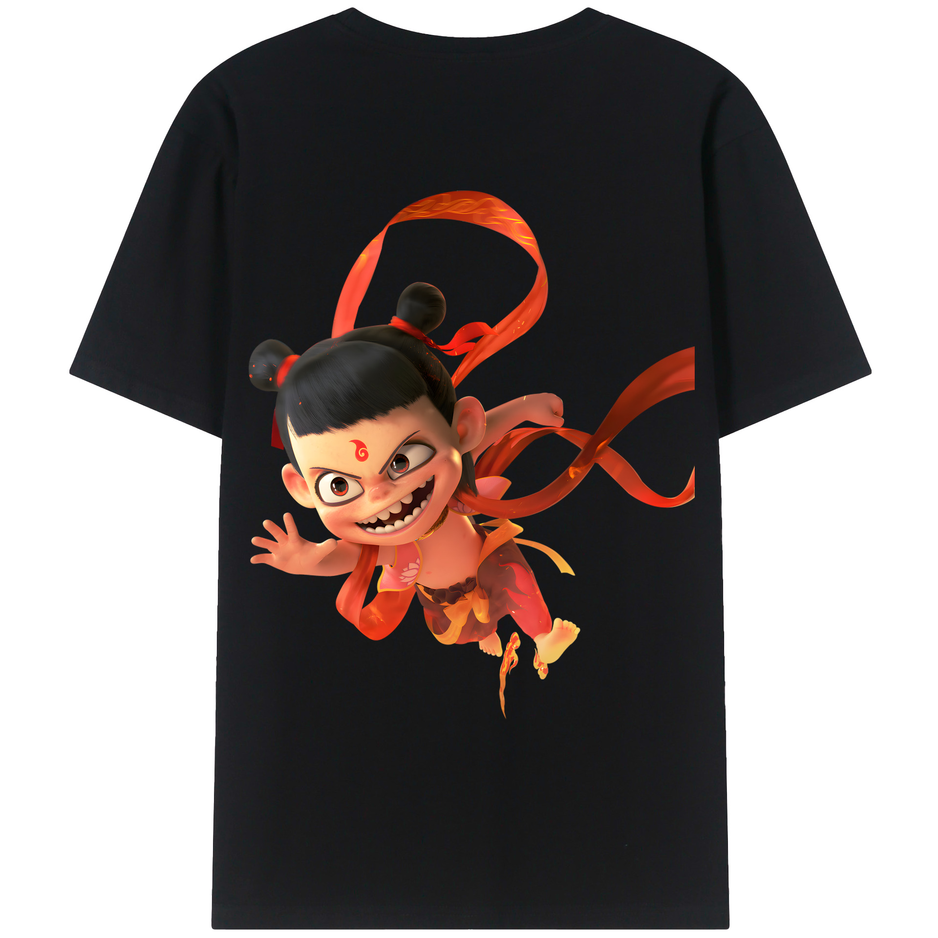（画像用） Ne Zha 2 ナタ 魔童の大暴れ レディース半袖Tシャツ(バックプリント)