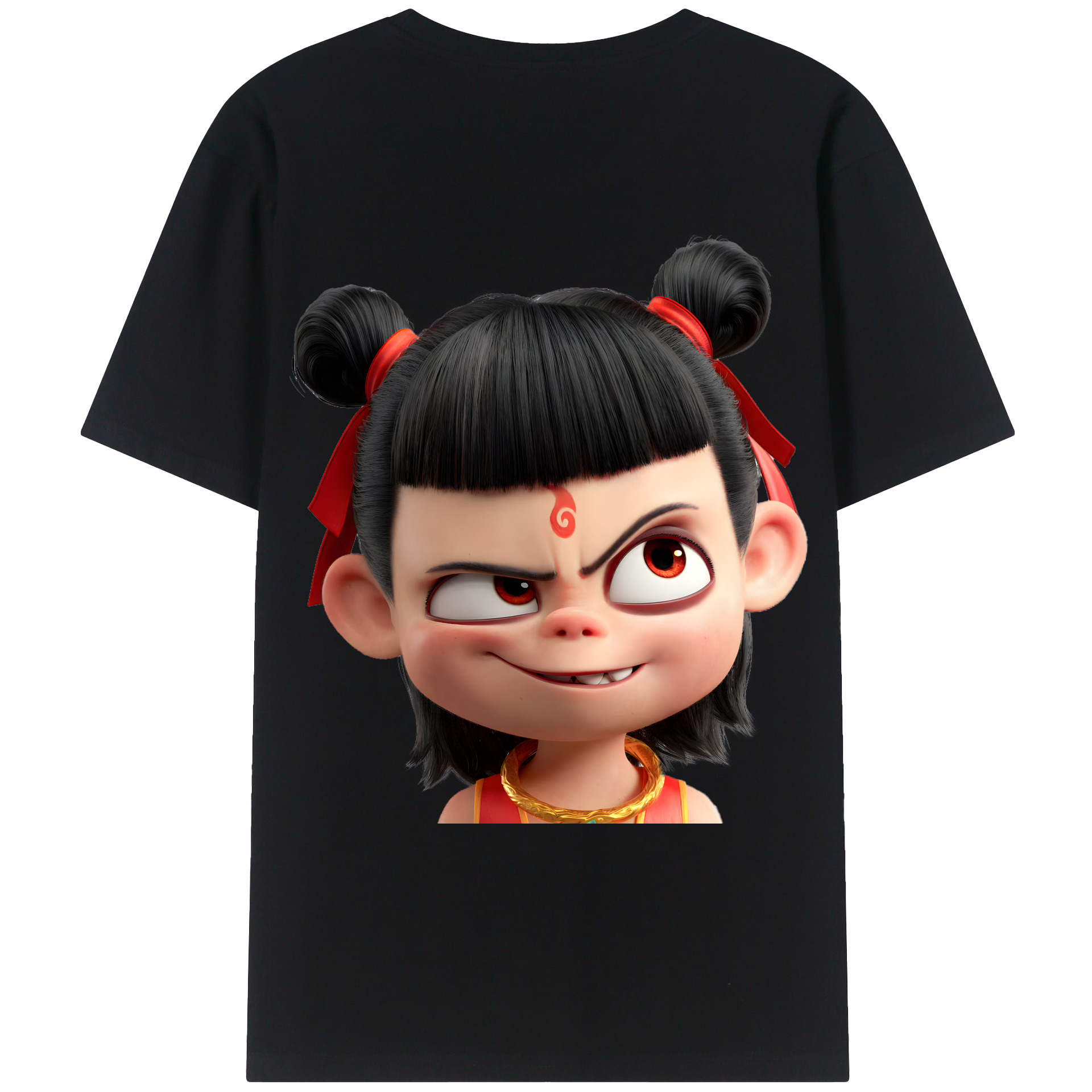 （画像用） Ne Zha 2 ナタ 魔童の大暴れ レディース半袖Tシャツ(バックプリント)