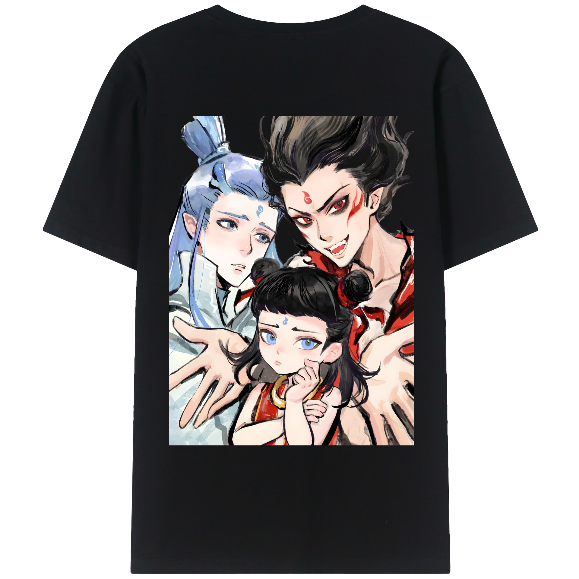 （画像用） Ne Zha 2 ナタ 魔童の大暴れ レディース半袖Tシャツ(バックプリント)
