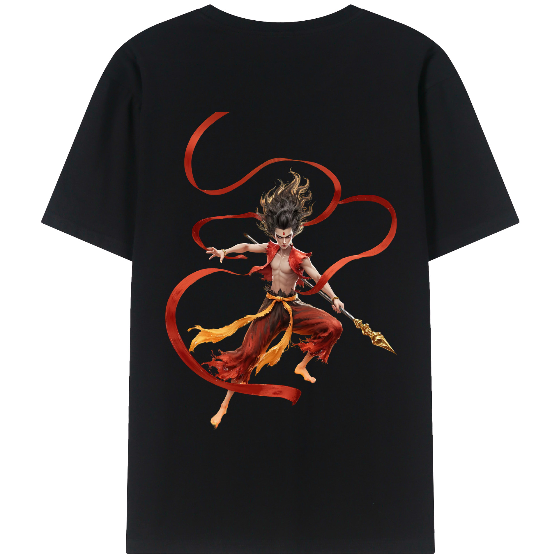 （画像用） Ne Zha 2 ナタ 魔童の大暴れ レディース半袖Tシャツ(バックプリント)