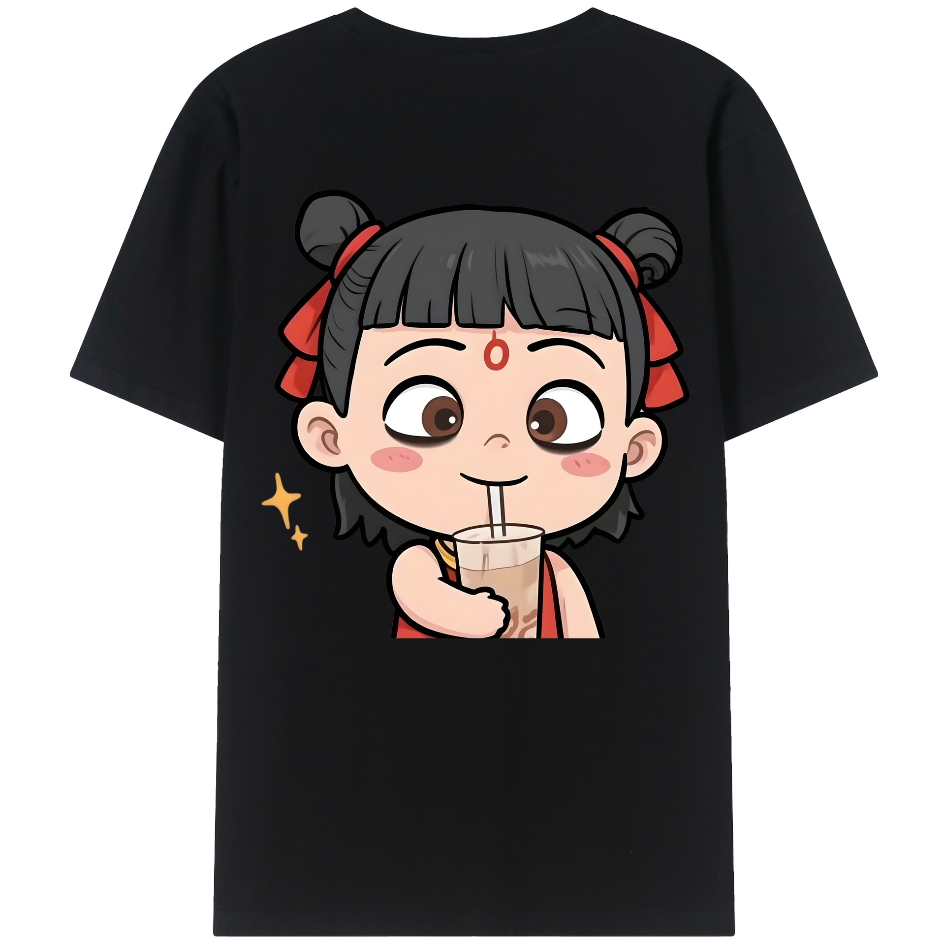 （画像用） Ne Zha 2 ナタ 魔童の大暴れ レディース半袖Tシャツ(バックプリント)