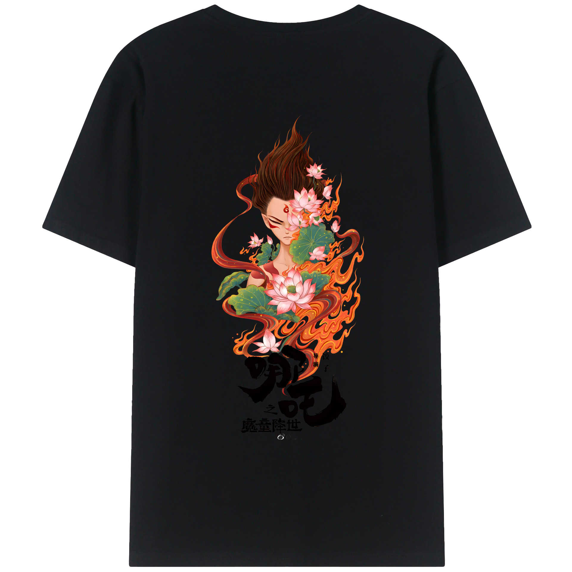 （画像用） Ne Zha 2 ナタ 魔童の大暴れ レディース半袖Tシャツ(バックプリント)