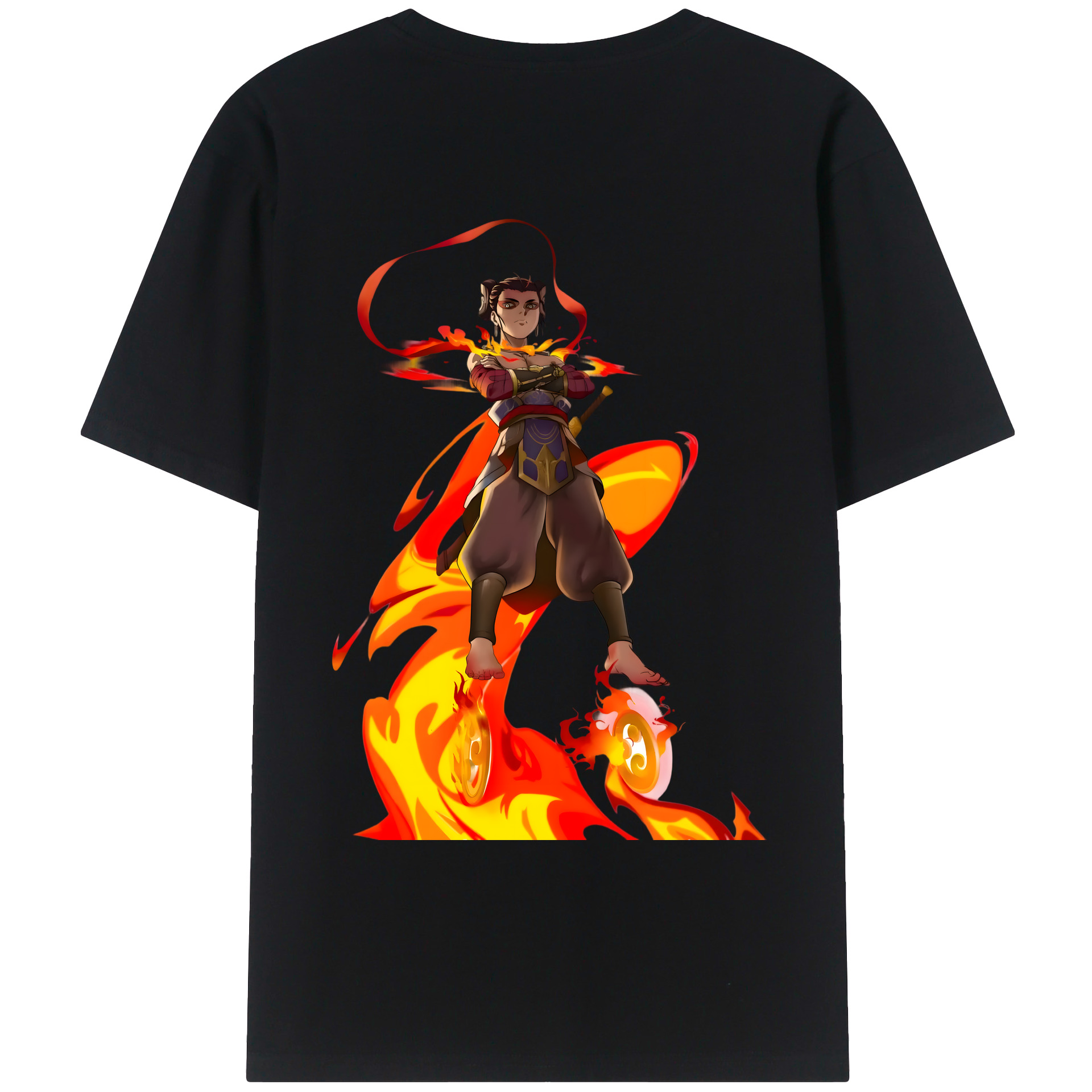 （画像用） Ne Zha 2 ナタ 魔童の大暴れ レディース半袖Tシャツ(バックプリント)