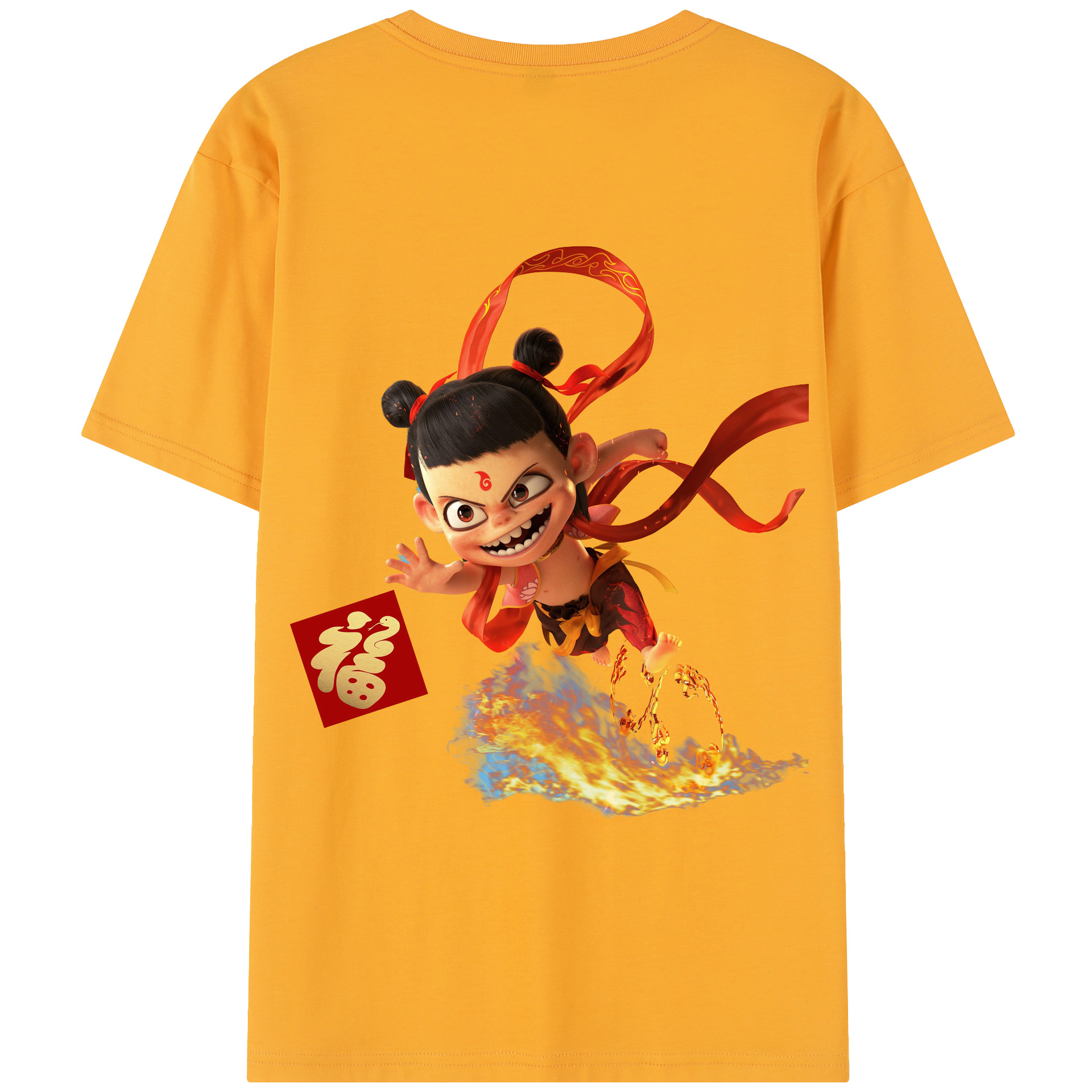 （画像用） Ne Zha 2 ナタ 魔童の大暴れ レディース半袖Tシャツ(バックプリント)