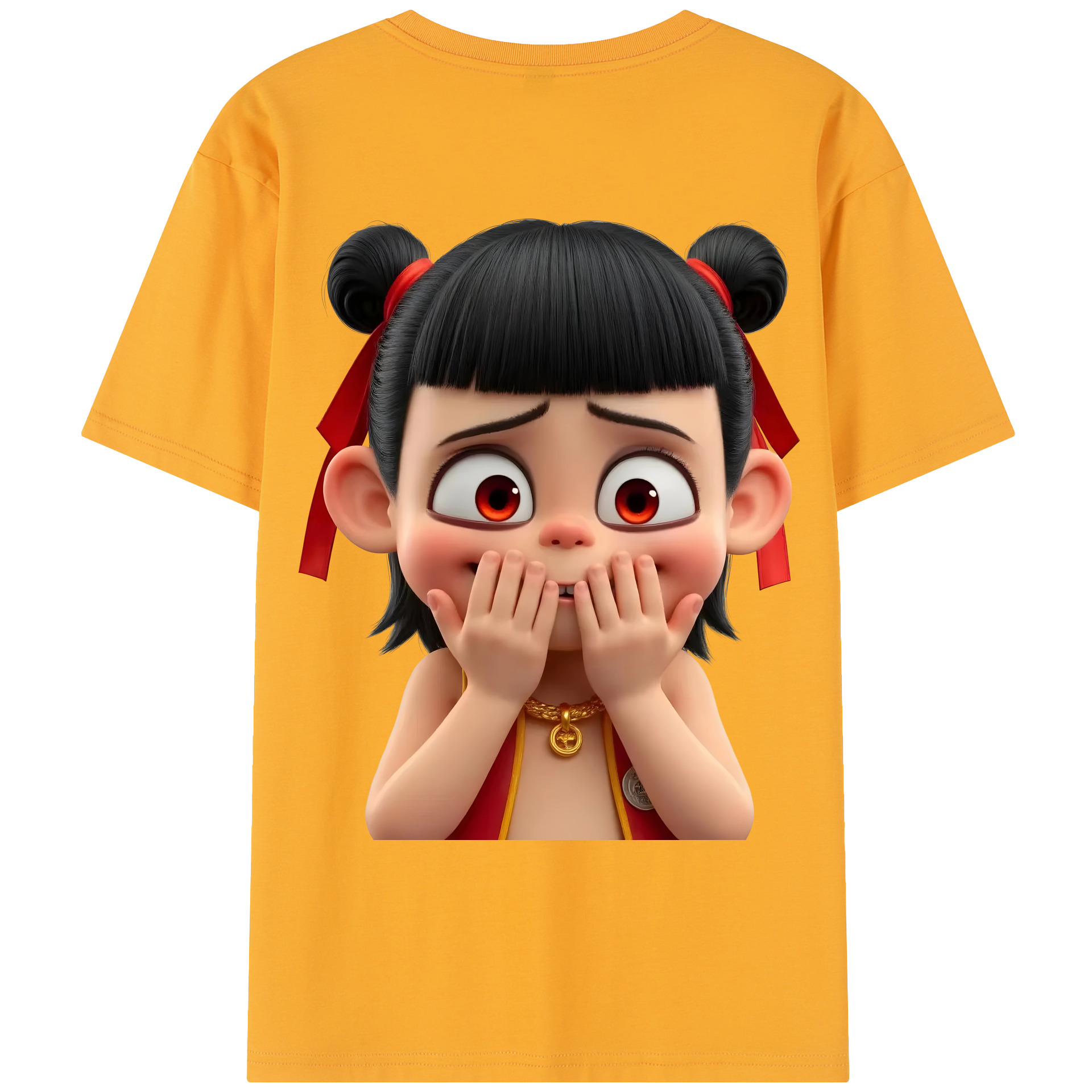 （画像用） Ne Zha 2 ナタ 魔童の大暴れ レディース半袖Tシャツ(バックプリント)