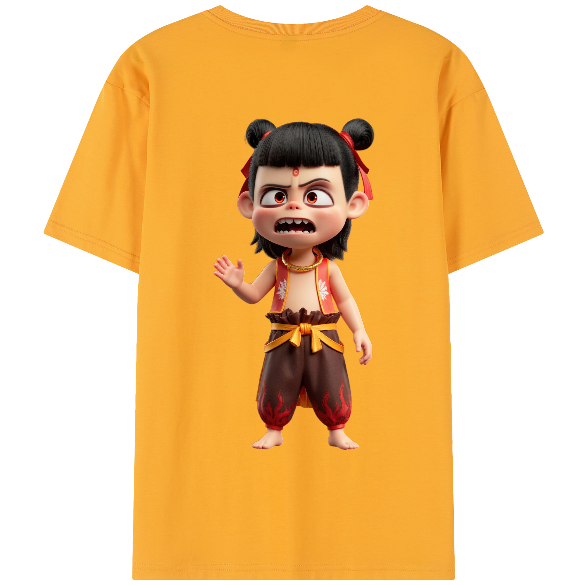 （画像用） Ne Zha 2 ナタ 魔童の大暴れ レディース半袖Tシャツ(バックプリント)