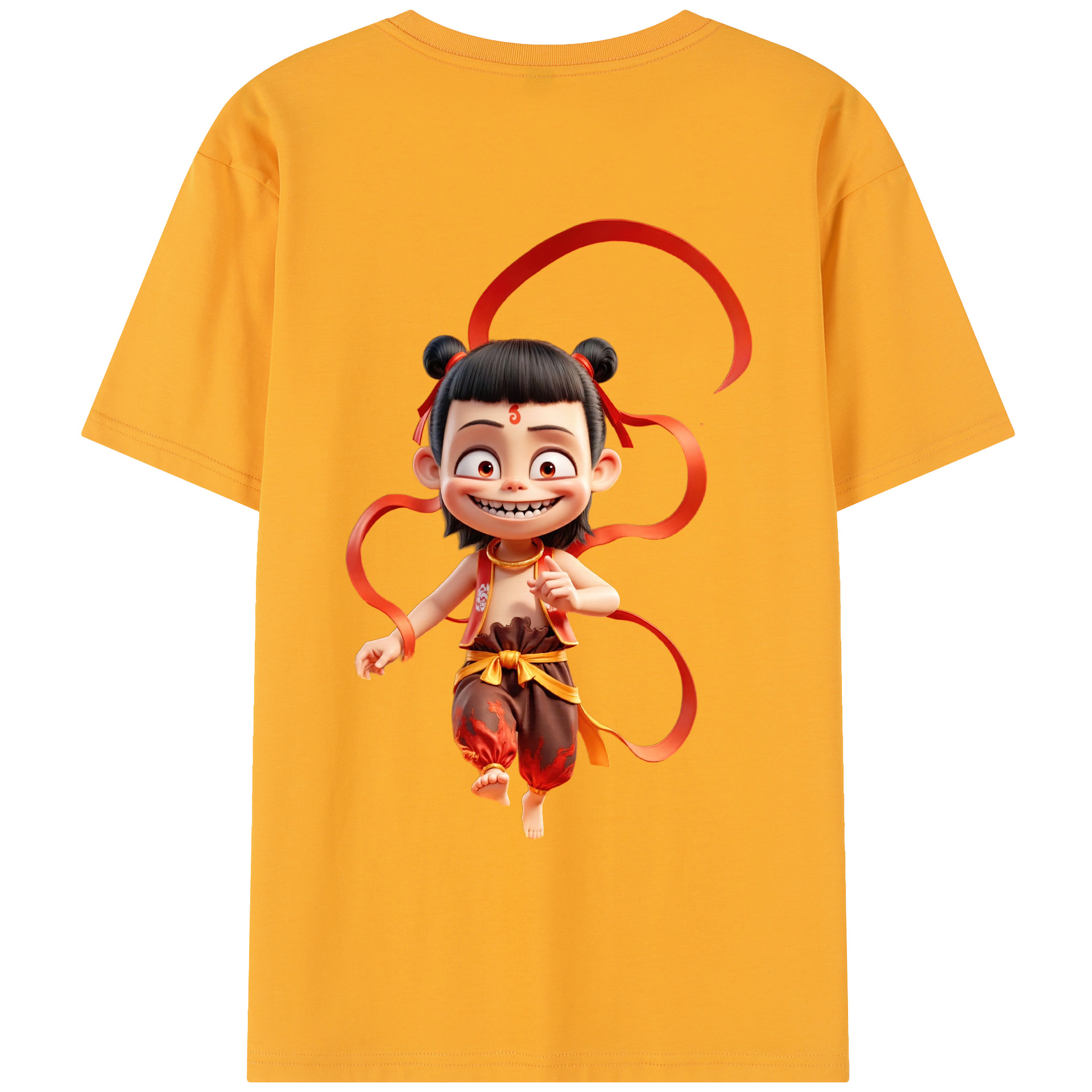 （画像用） Ne Zha 2 ナタ 魔童の大暴れ レディース半袖Tシャツ(バックプリント)