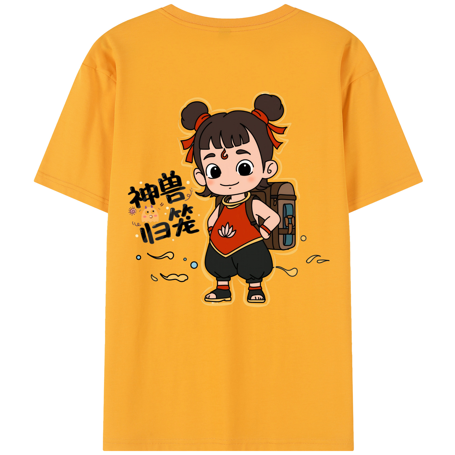 （画像用） Ne Zha 2 ナタ 魔童の大暴れ レディース半袖Tシャツ(バックプリント)