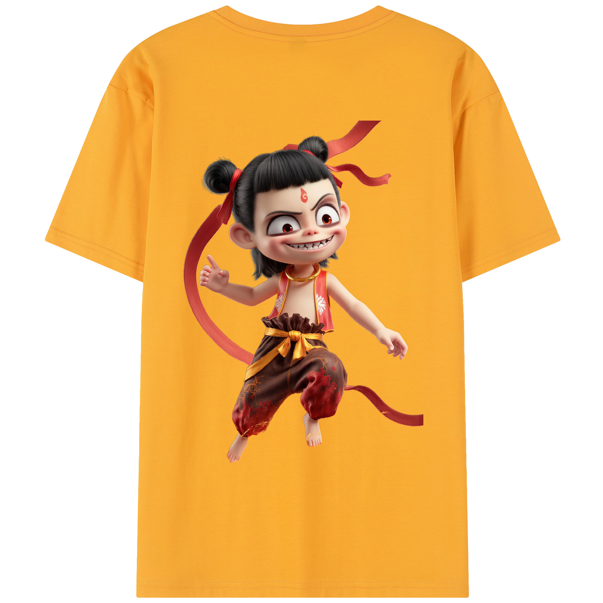 （画像用） Ne Zha 2 ナタ 魔童の大暴れ レディース半袖Tシャツ(バックプリント)