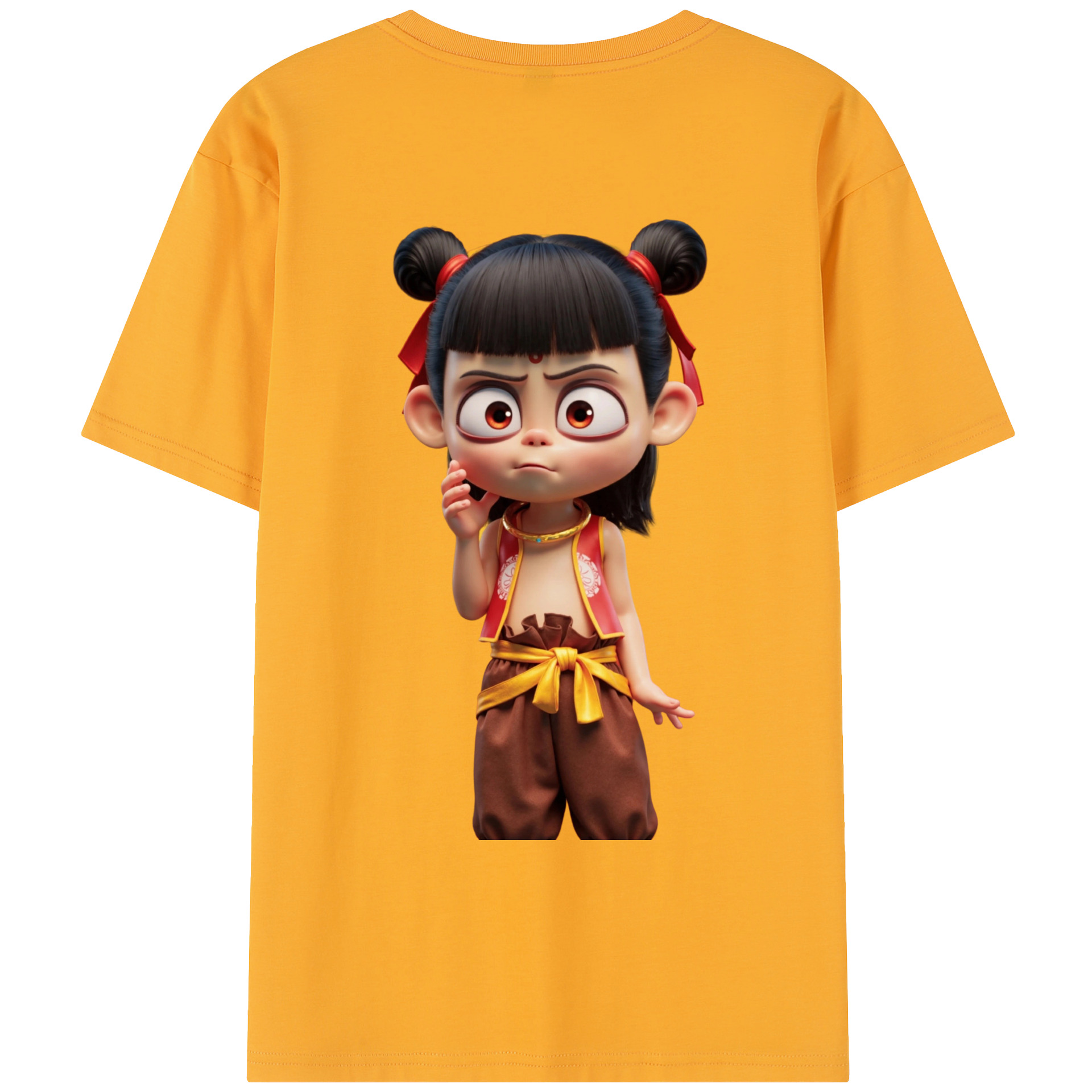 （画像用） Ne Zha 2 ナタ 魔童の大暴れ レディース半袖Tシャツ(バックプリント)