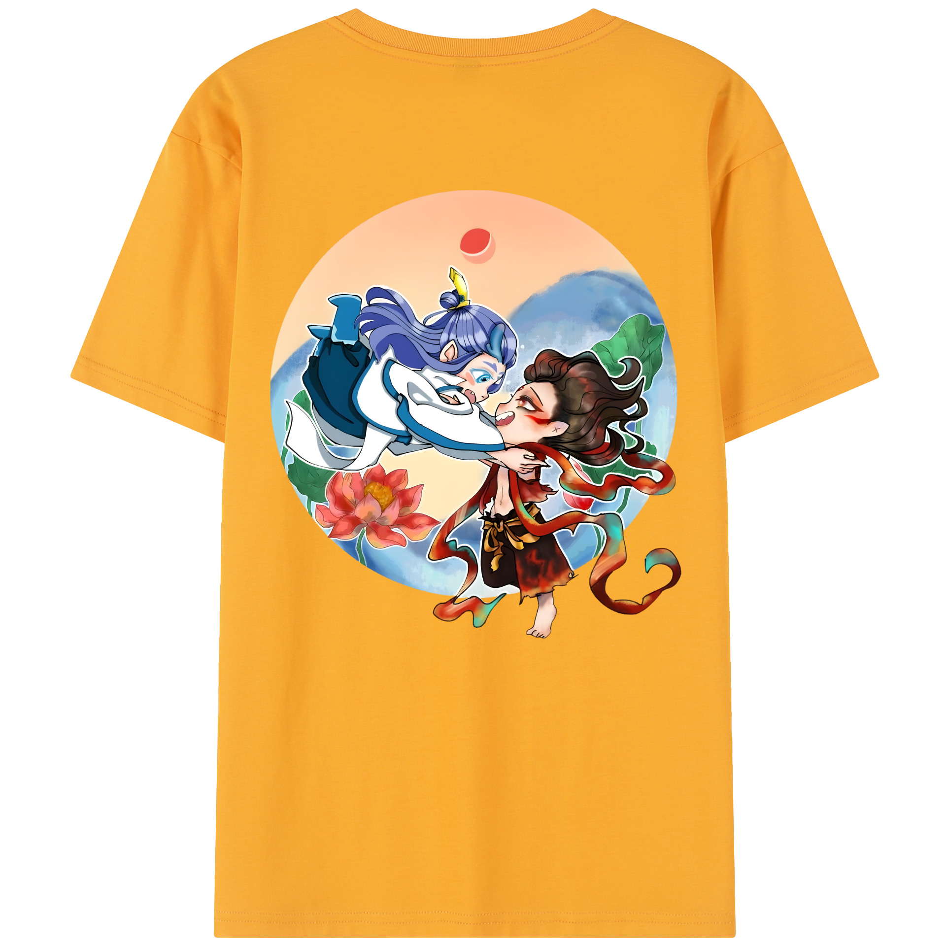（画像用） Ne Zha 2 ナタ 魔童の大暴れ レディース半袖Tシャツ(バックプリント)