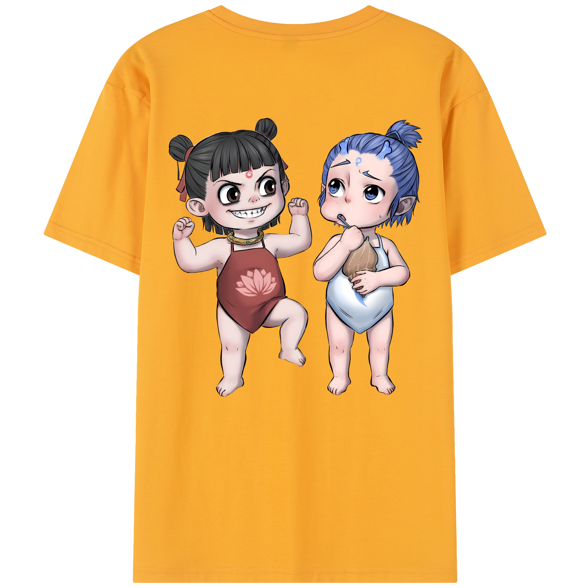 （画像用） Ne Zha 2 ナタ 魔童の大暴れ レディース半袖Tシャツ(バックプリント)