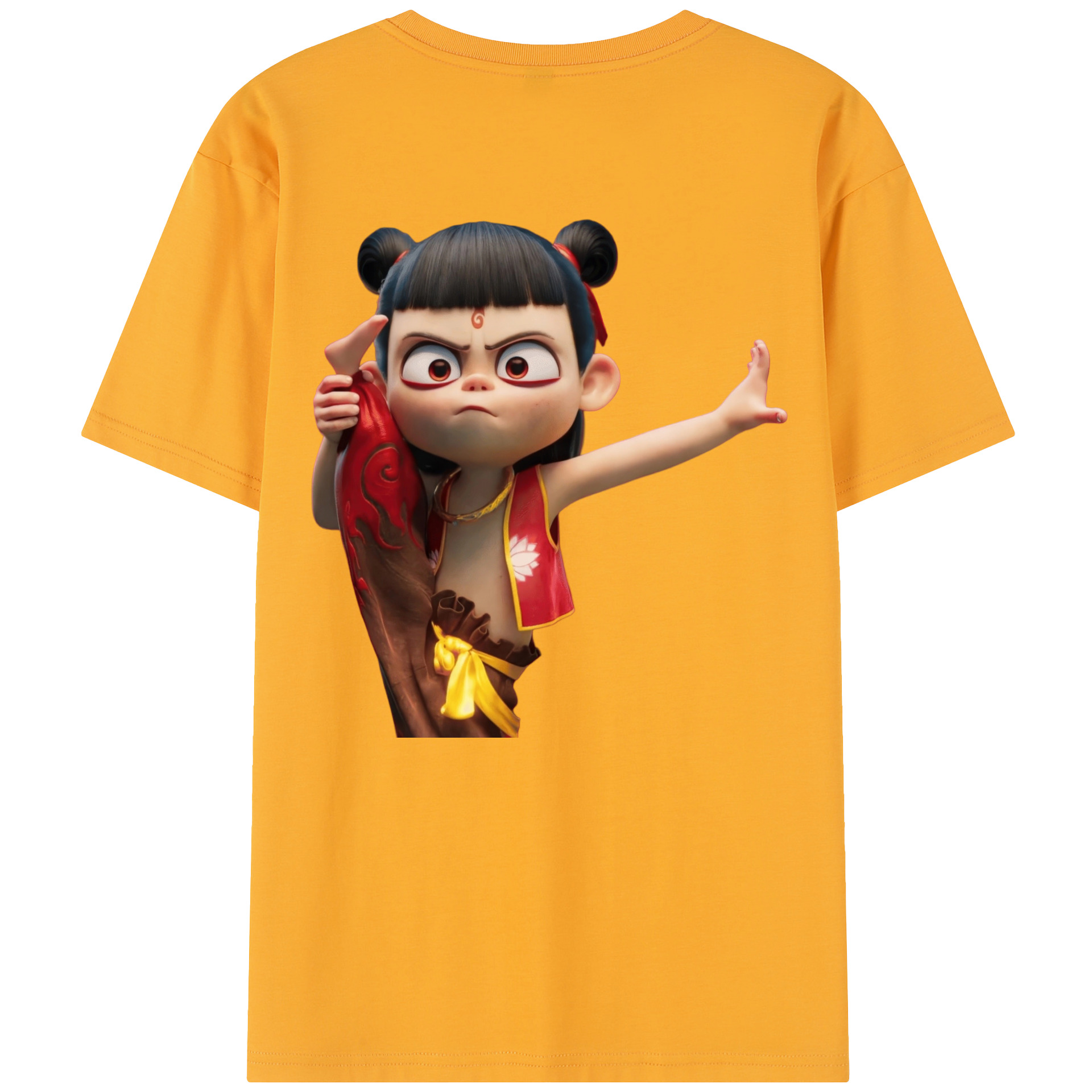 （画像用） Ne Zha 2 ナタ 魔童の大暴れ レディース半袖Tシャツ(バックプリント)