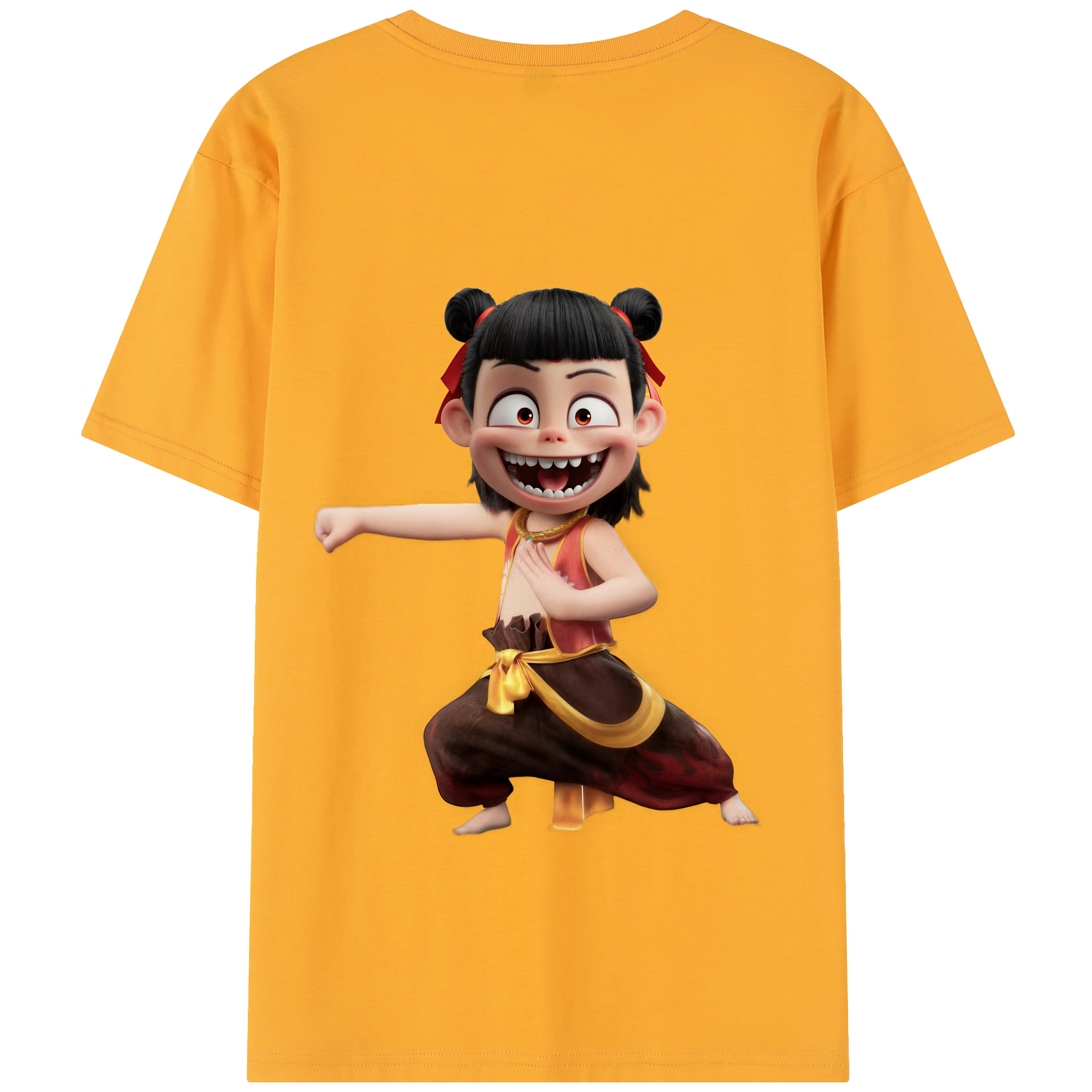 （画像用） Ne Zha 2 ナタ 魔童の大暴れ レディース半袖Tシャツ(バックプリント)