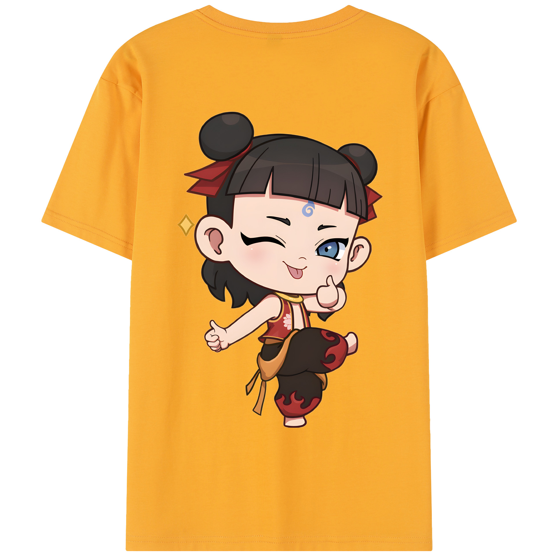 （画像用） Ne Zha 2 ナタ 魔童の大暴れ レディース半袖Tシャツ(バックプリント)