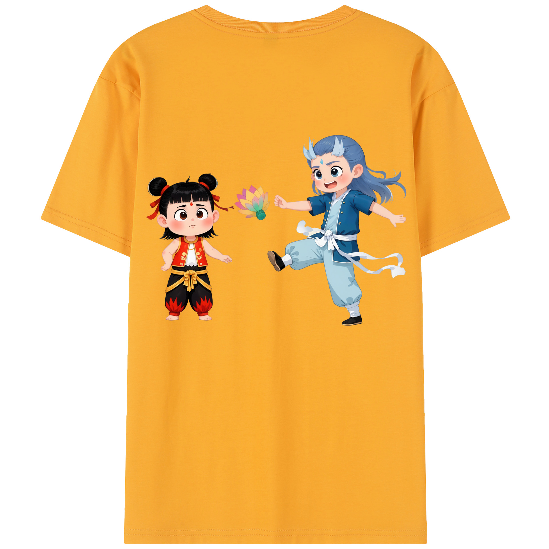 （画像用） Ne Zha 2 ナタ 魔童の大暴れ レディース半袖Tシャツ(バックプリント)