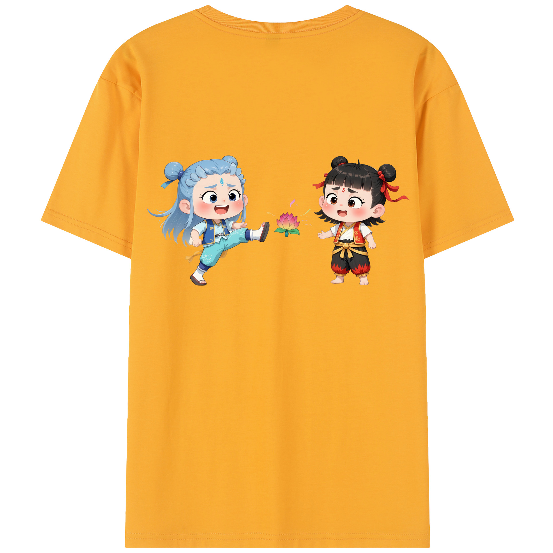 （画像用） Ne Zha 2 ナタ 魔童の大暴れ レディース半袖Tシャツ(バックプリント)