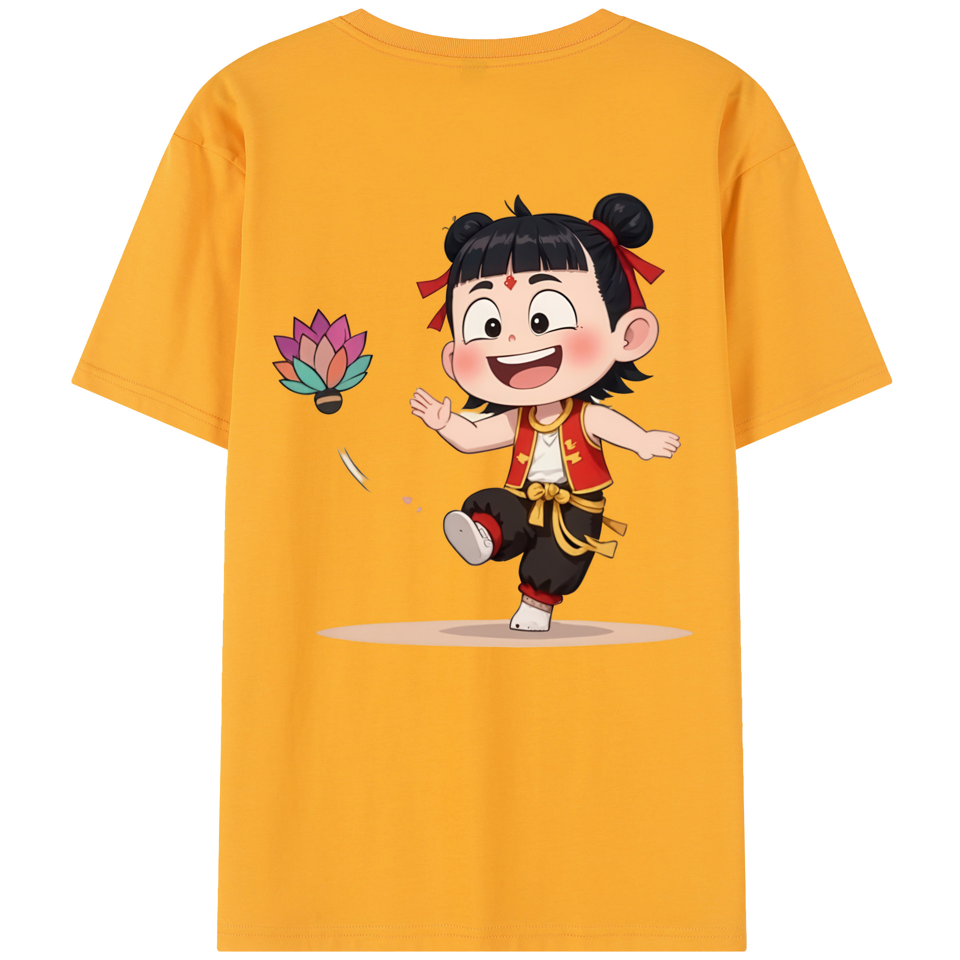 （画像用） Ne Zha 2 ナタ 魔童の大暴れ レディース半袖Tシャツ(バックプリント)