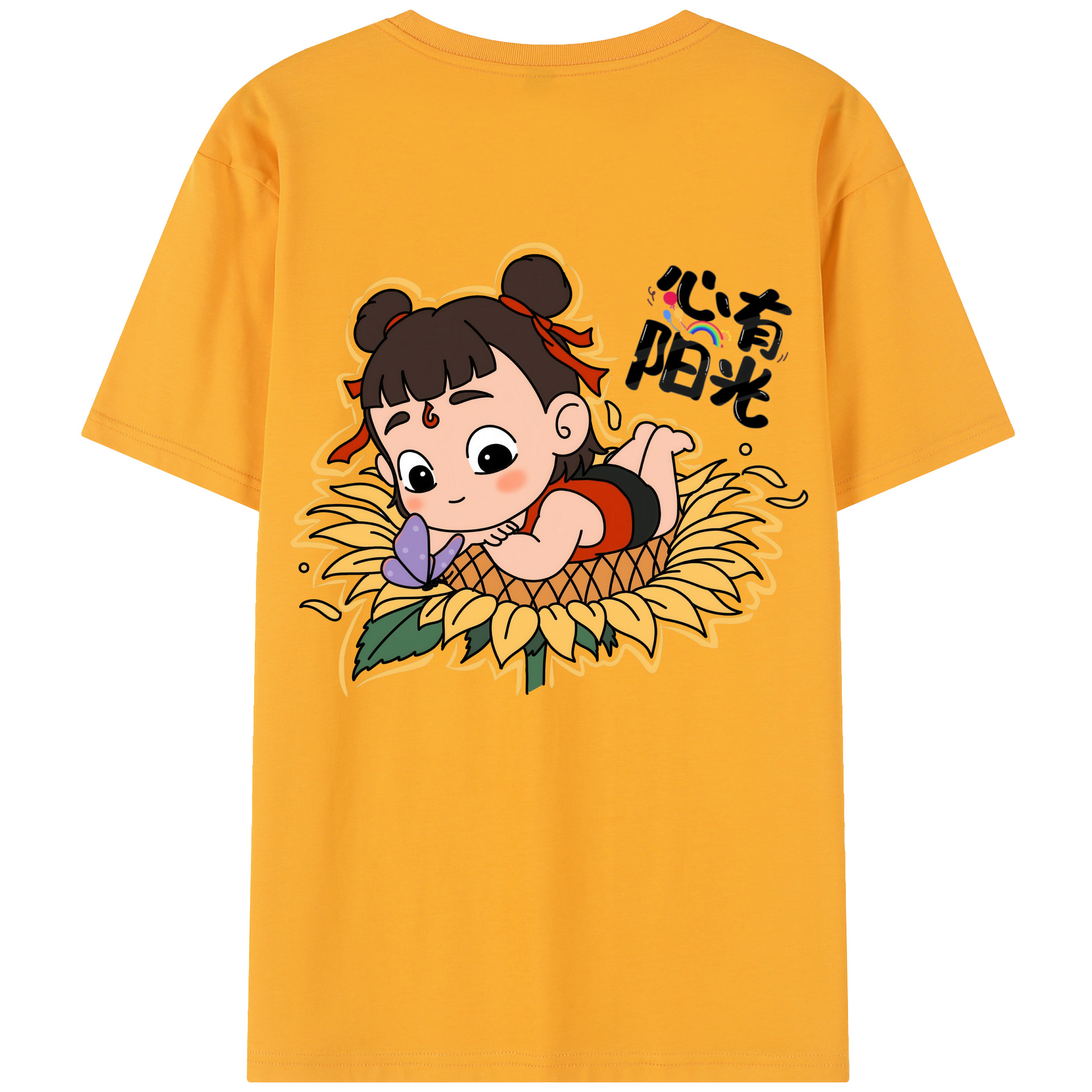 （画像用） Ne Zha 2 ナタ 魔童の大暴れ レディース半袖Tシャツ(バックプリント)