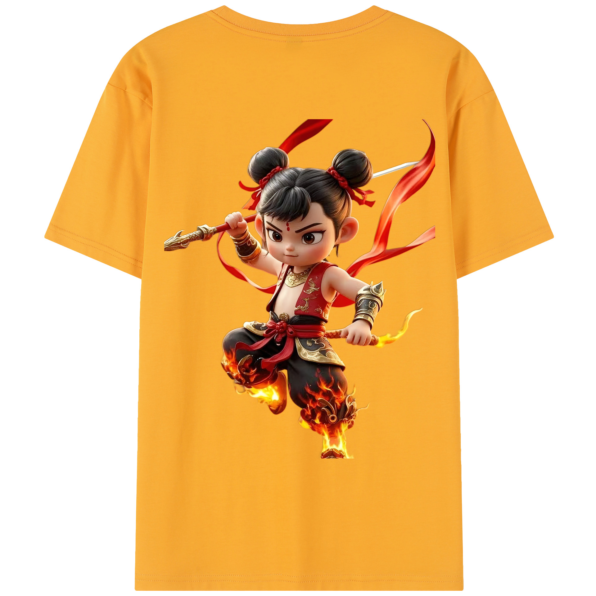 （画像用） Ne Zha 2 ナタ 魔童の大暴れ レディース半袖Tシャツ(バックプリント)