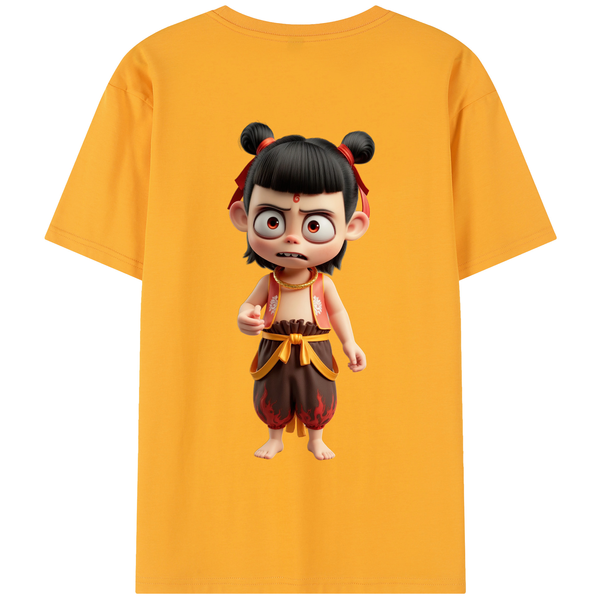 （画像用） Ne Zha 2 ナタ 魔童の大暴れ レディース半袖Tシャツ(バックプリント)