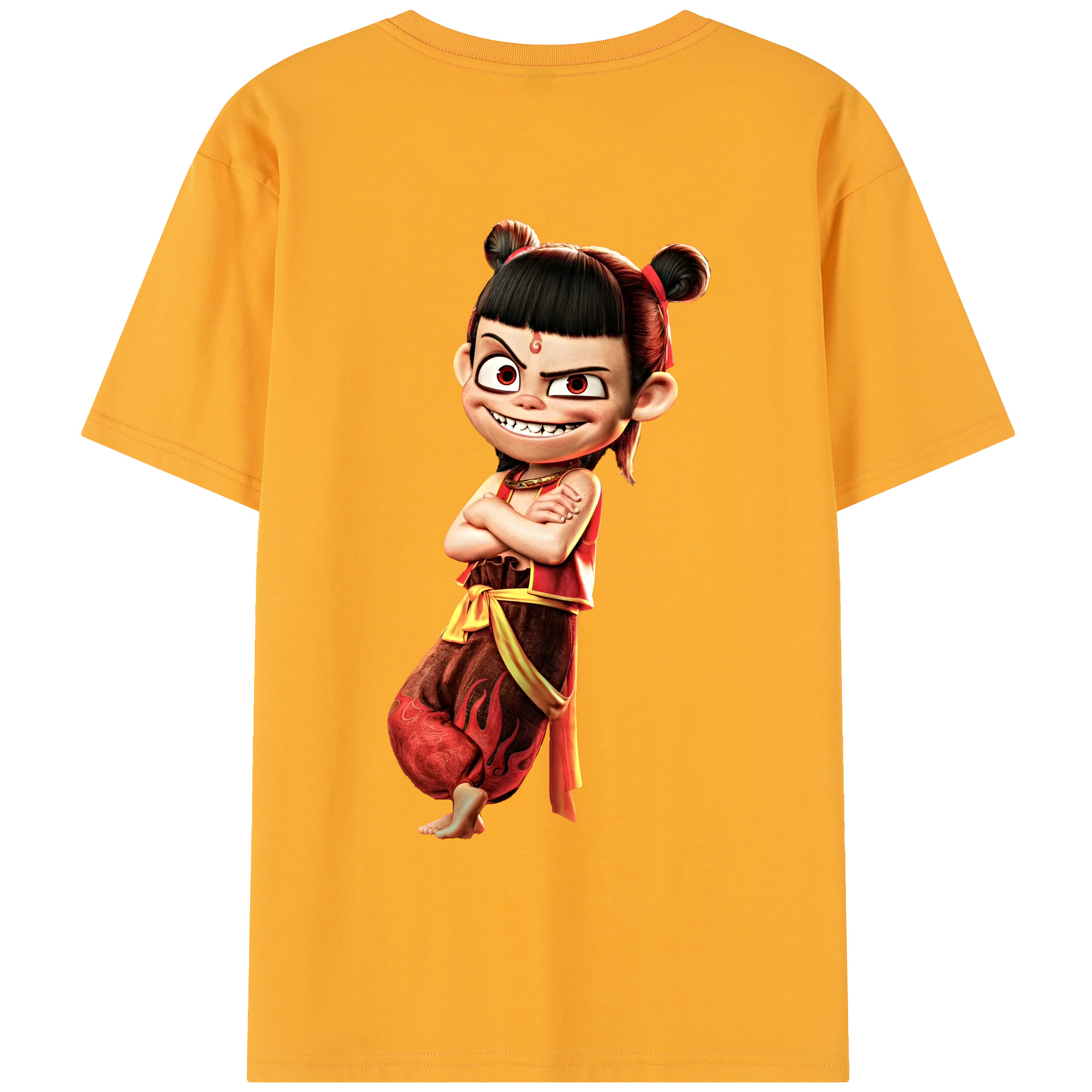 （画像用） Ne Zha 2 ナタ 魔童の大暴れ レディース半袖Tシャツ(バックプリント)