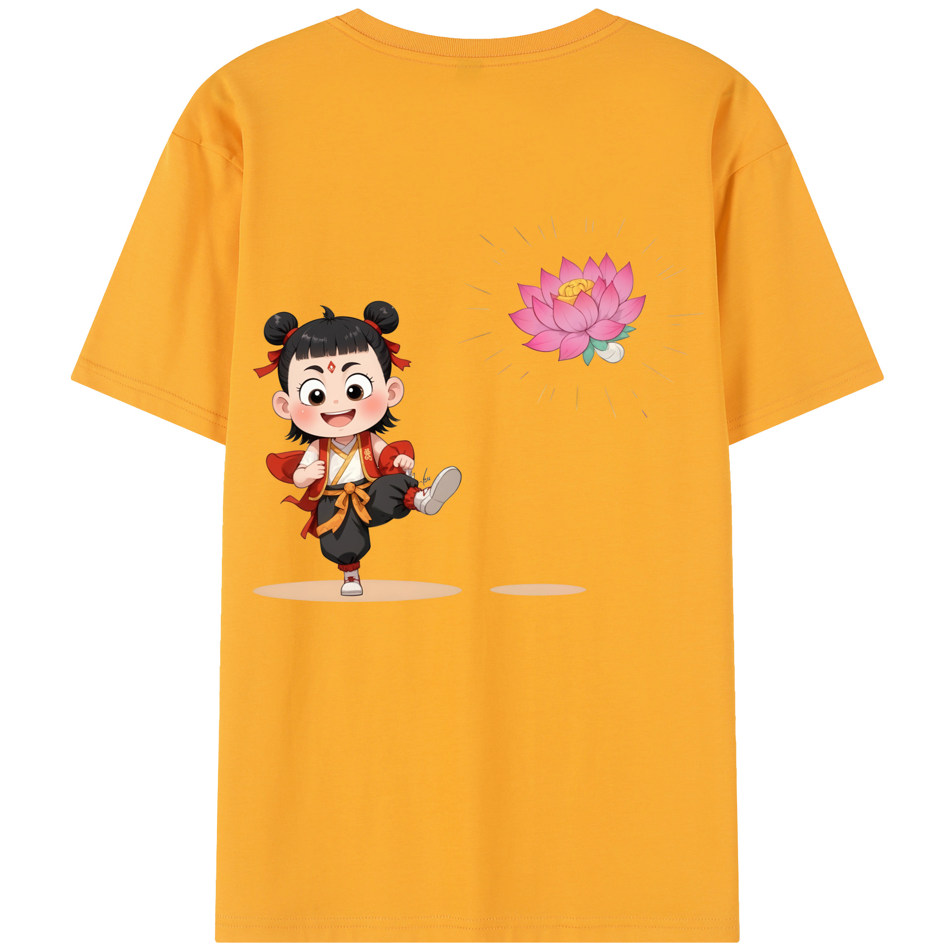 （画像用） Ne Zha 2 ナタ 魔童の大暴れ レディース半袖Tシャツ(バックプリント)