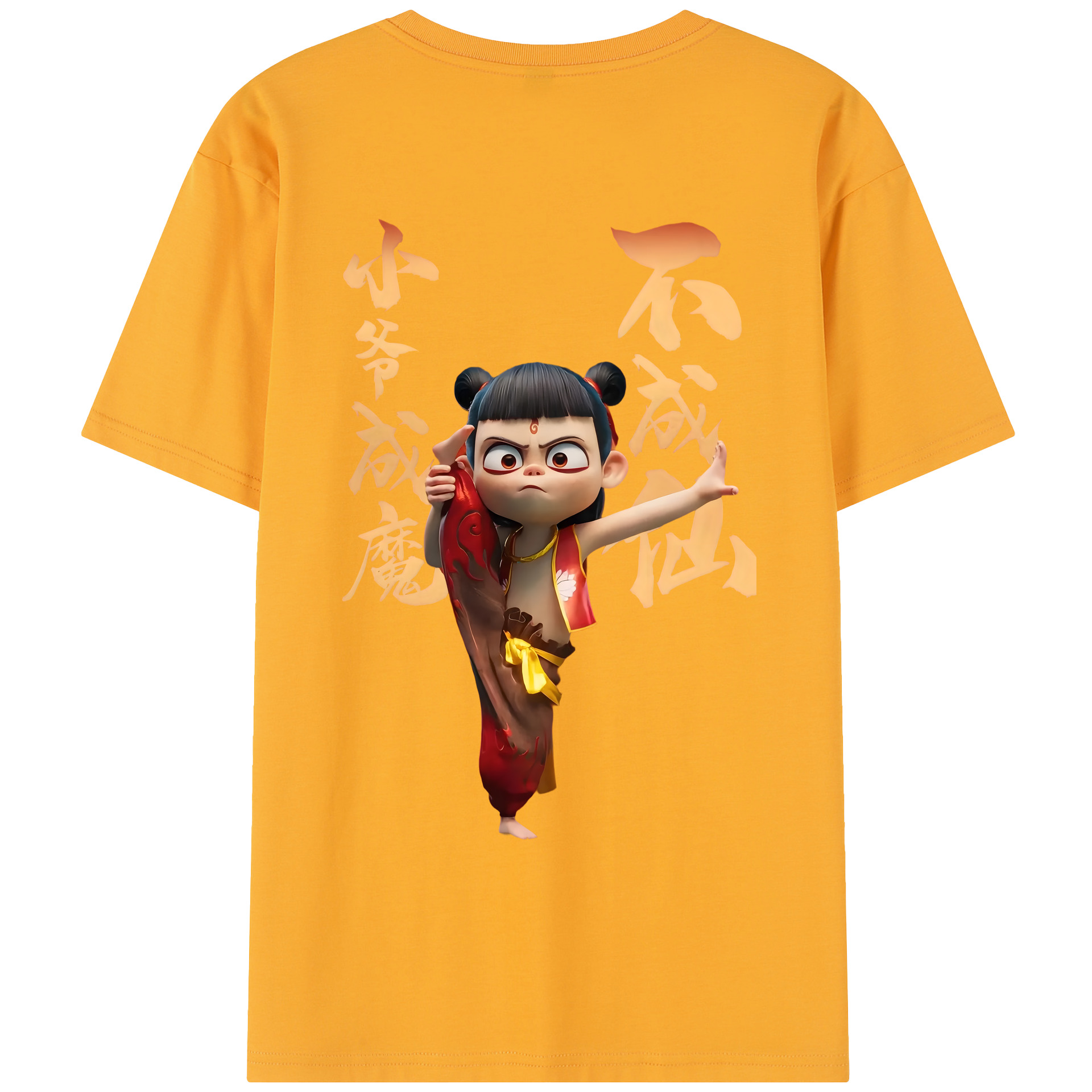 （画像用） Ne Zha 2 ナタ 魔童の大暴れ レディース半袖Tシャツ(バックプリント)