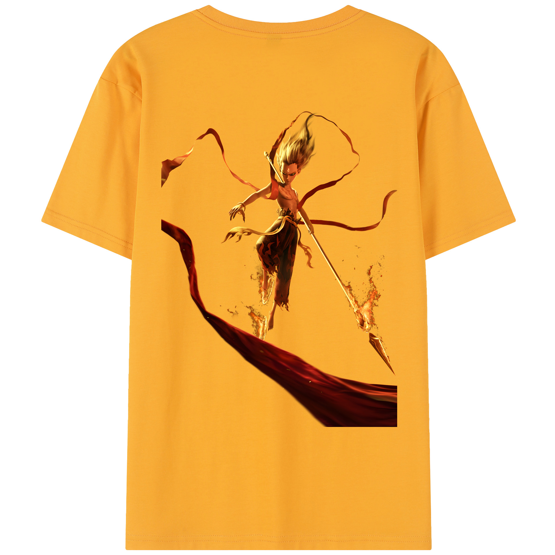 （画像用） Ne Zha 2 ナタ 魔童の大暴れ レディース半袖Tシャツ(バックプリント)