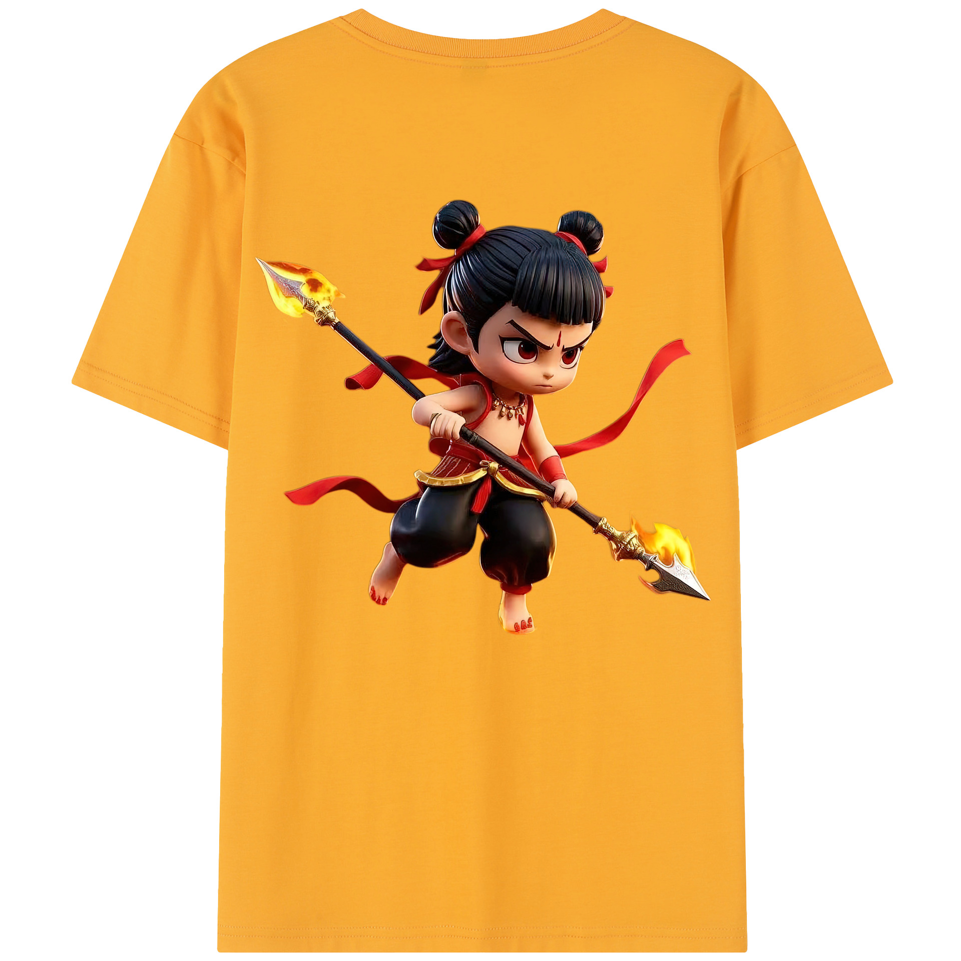 （画像用） Ne Zha 2 ナタ 魔童の大暴れ レディース半袖Tシャツ(バックプリント)