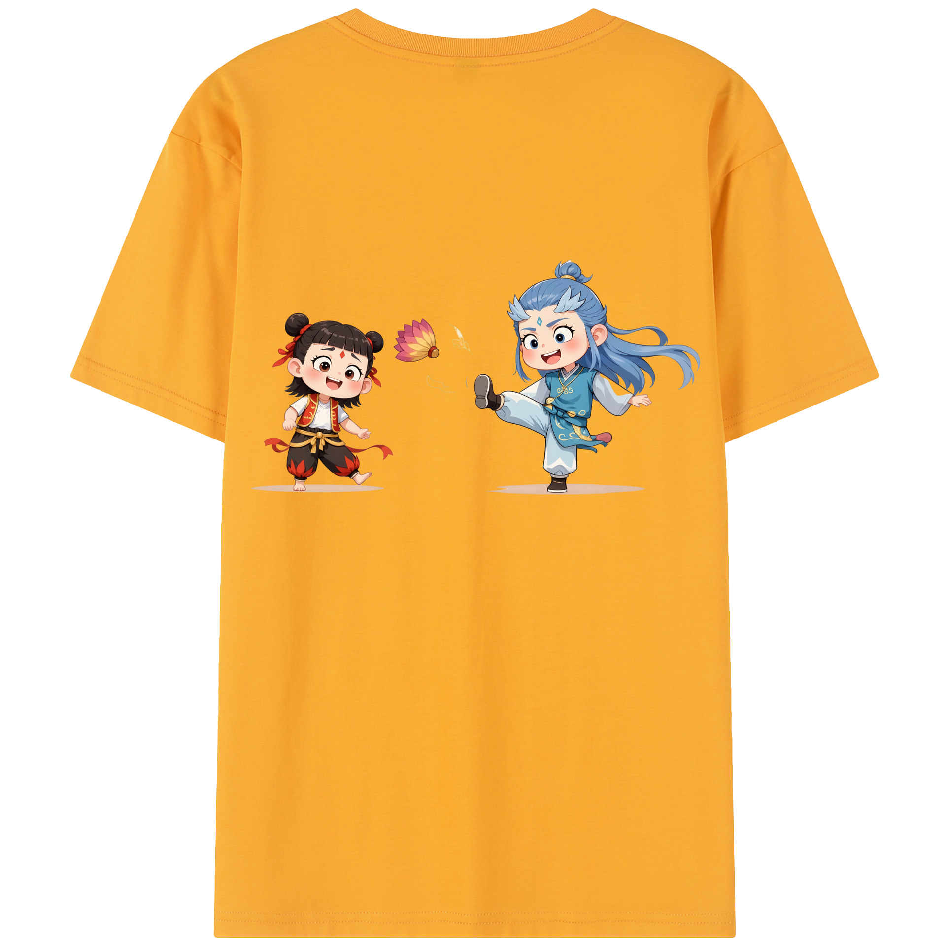 （画像用） Ne Zha 2 ナタ 魔童の大暴れ レディース半袖Tシャツ(バックプリント)