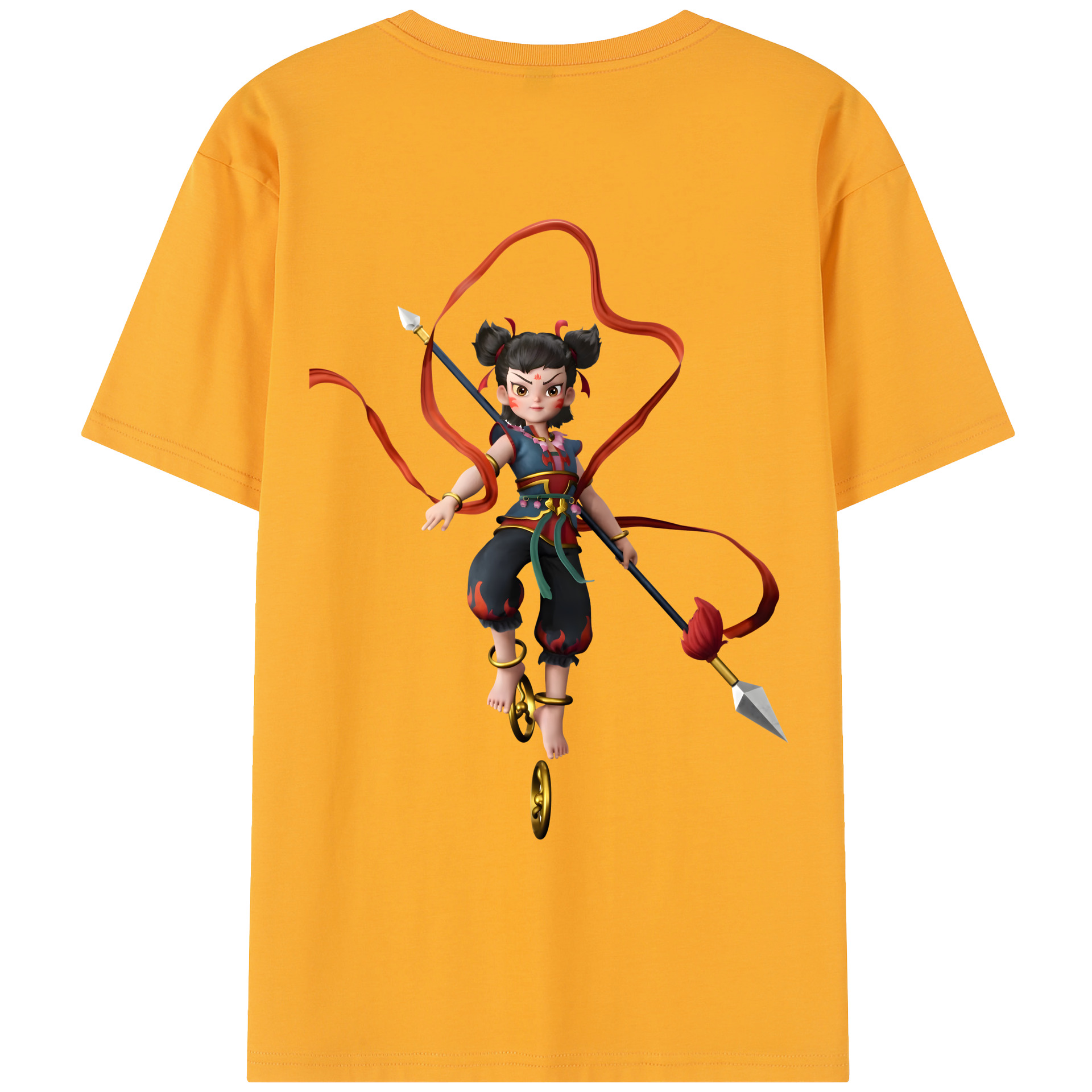 （画像用） Ne Zha 2 ナタ 魔童の大暴れ レディース半袖Tシャツ(バックプリント)