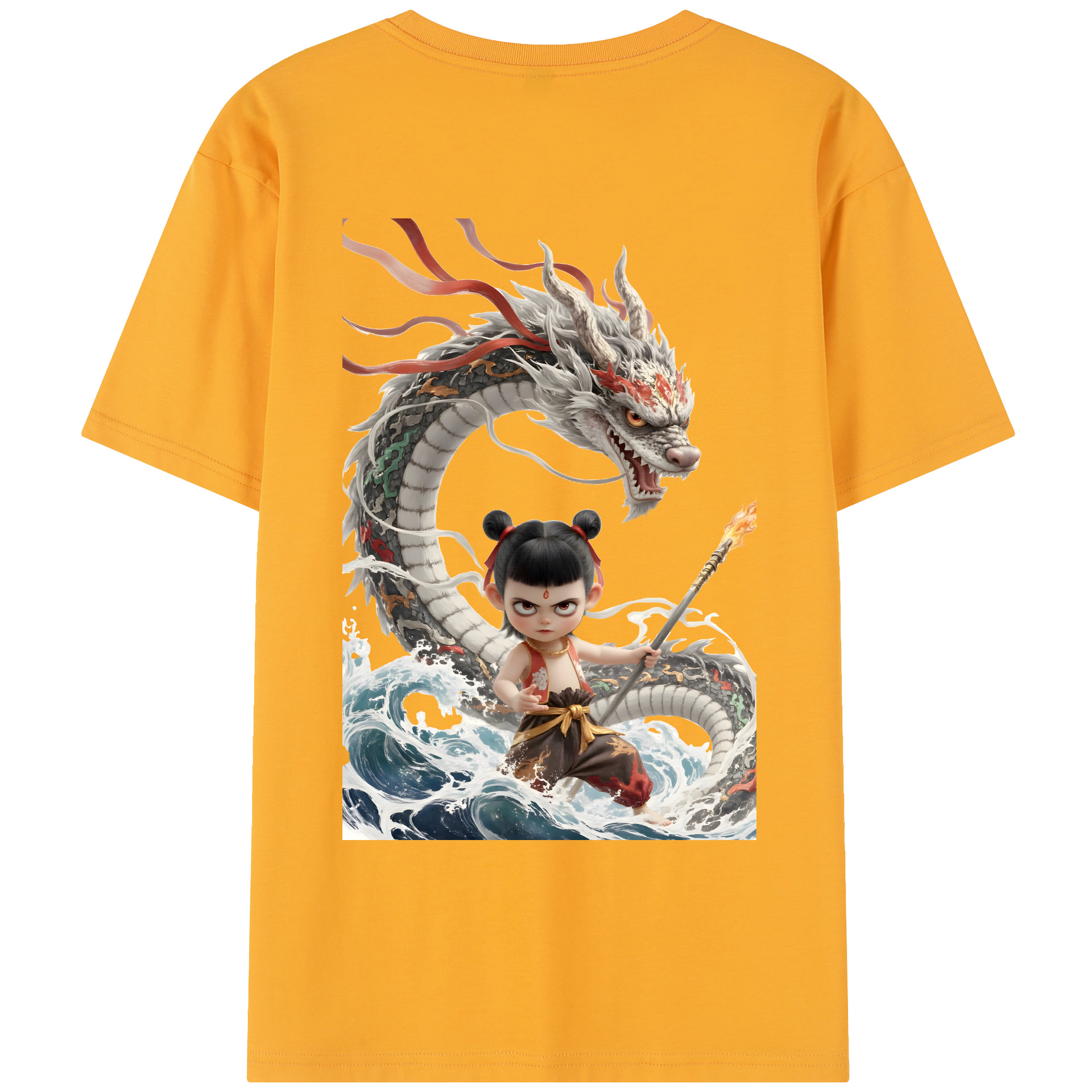 （画像用） Ne Zha 2 ナタ 魔童の大暴れ レディース半袖Tシャツ(バックプリント)